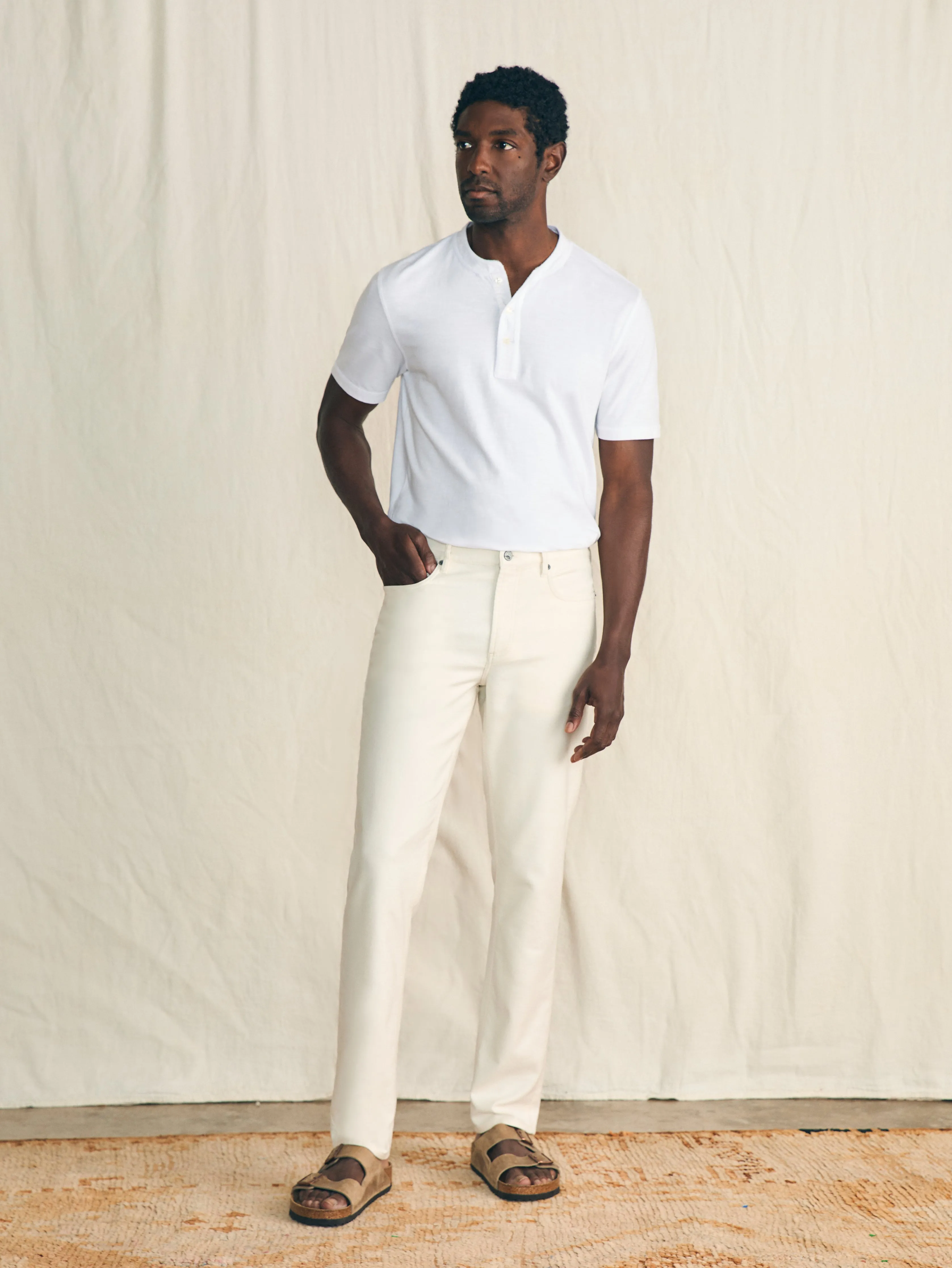 Stretch Terry 5-Pocket Athletic Fit Pant (34" Inseam) - Cabo Blanco sold by Faherty product image thumbnail 4