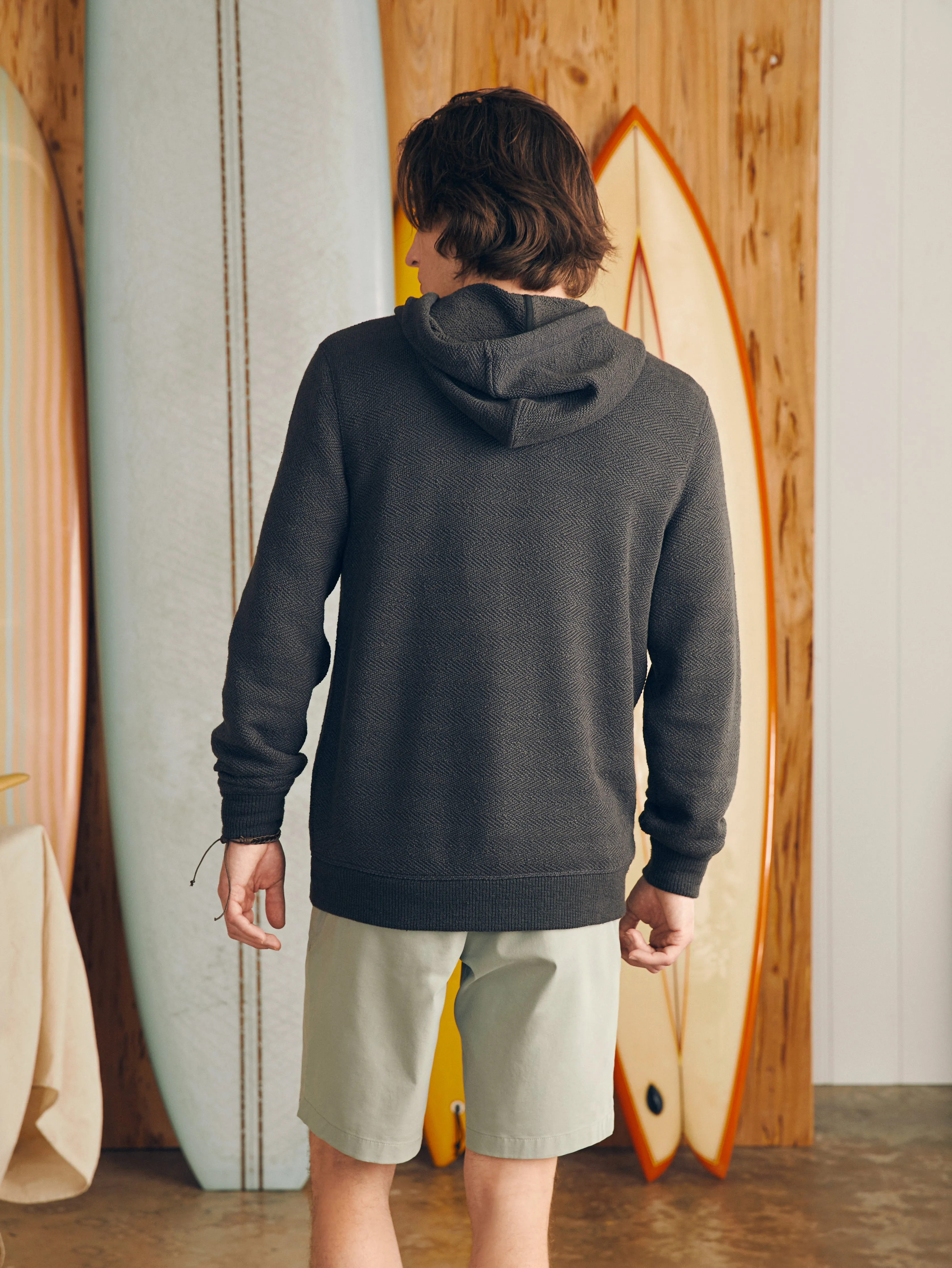 Whitewater Full Zip Hoodie - Washed Black sold by Faherty product image thumbnail 5