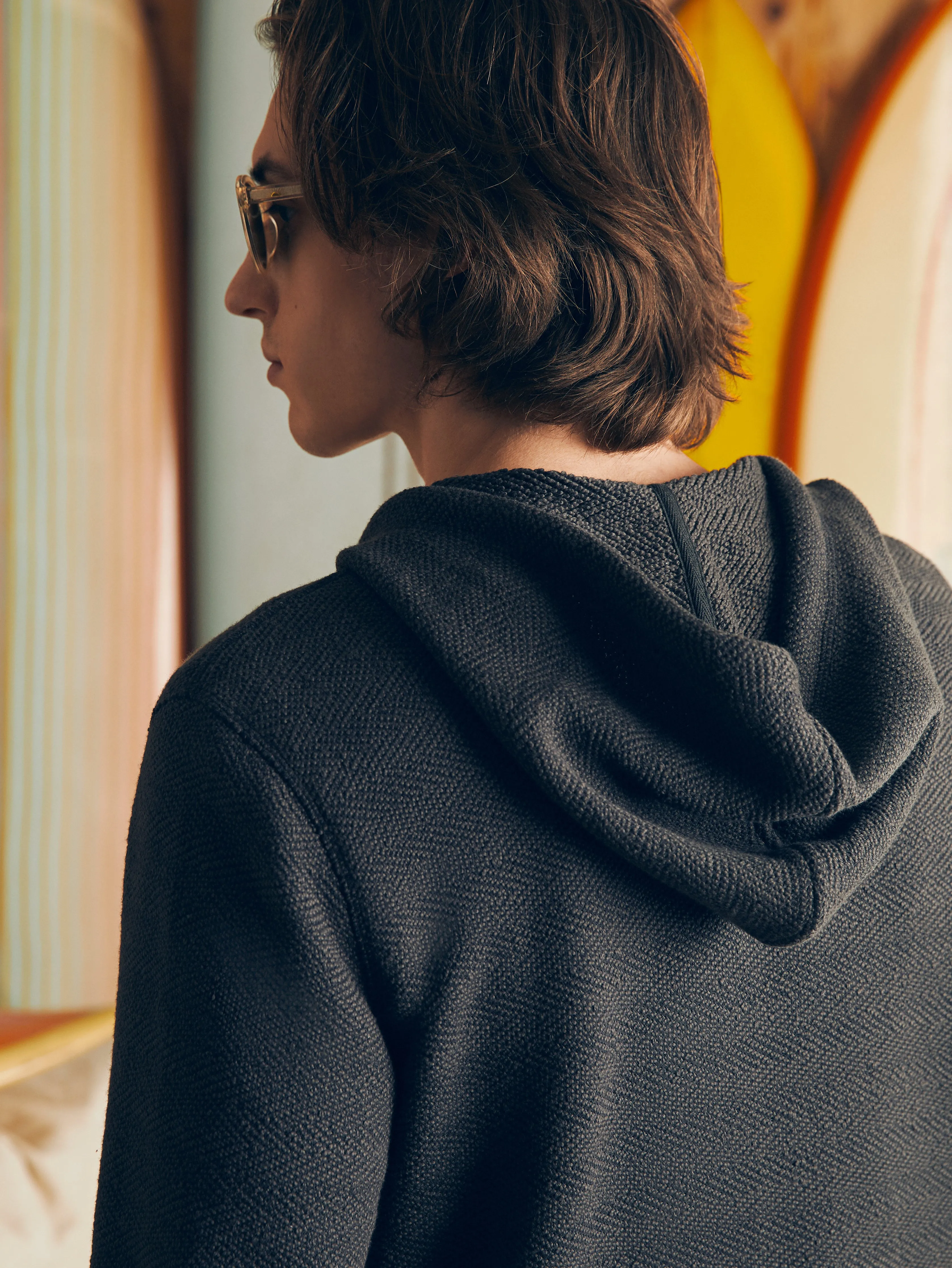 Whitewater Full Zip Hoodie - Washed Black sold by Faherty product image thumbnail 4