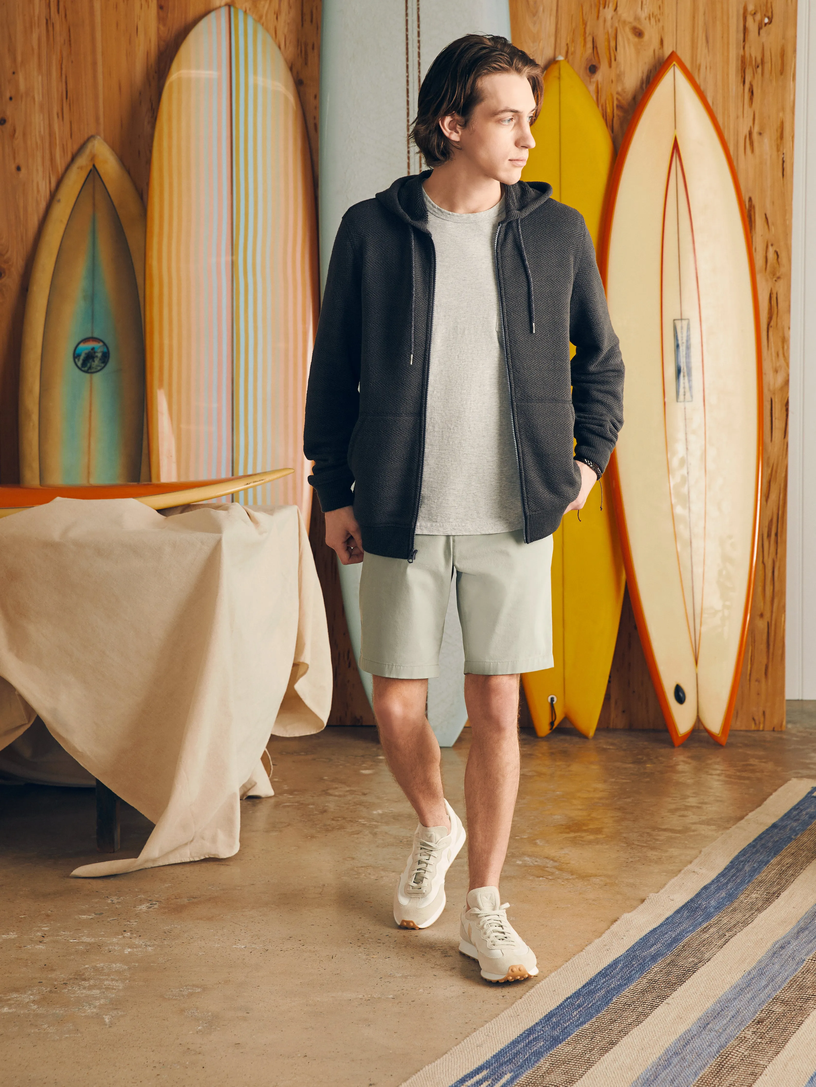 Whitewater Full Zip Hoodie - Washed Black sold by Faherty product image thumbnail 3