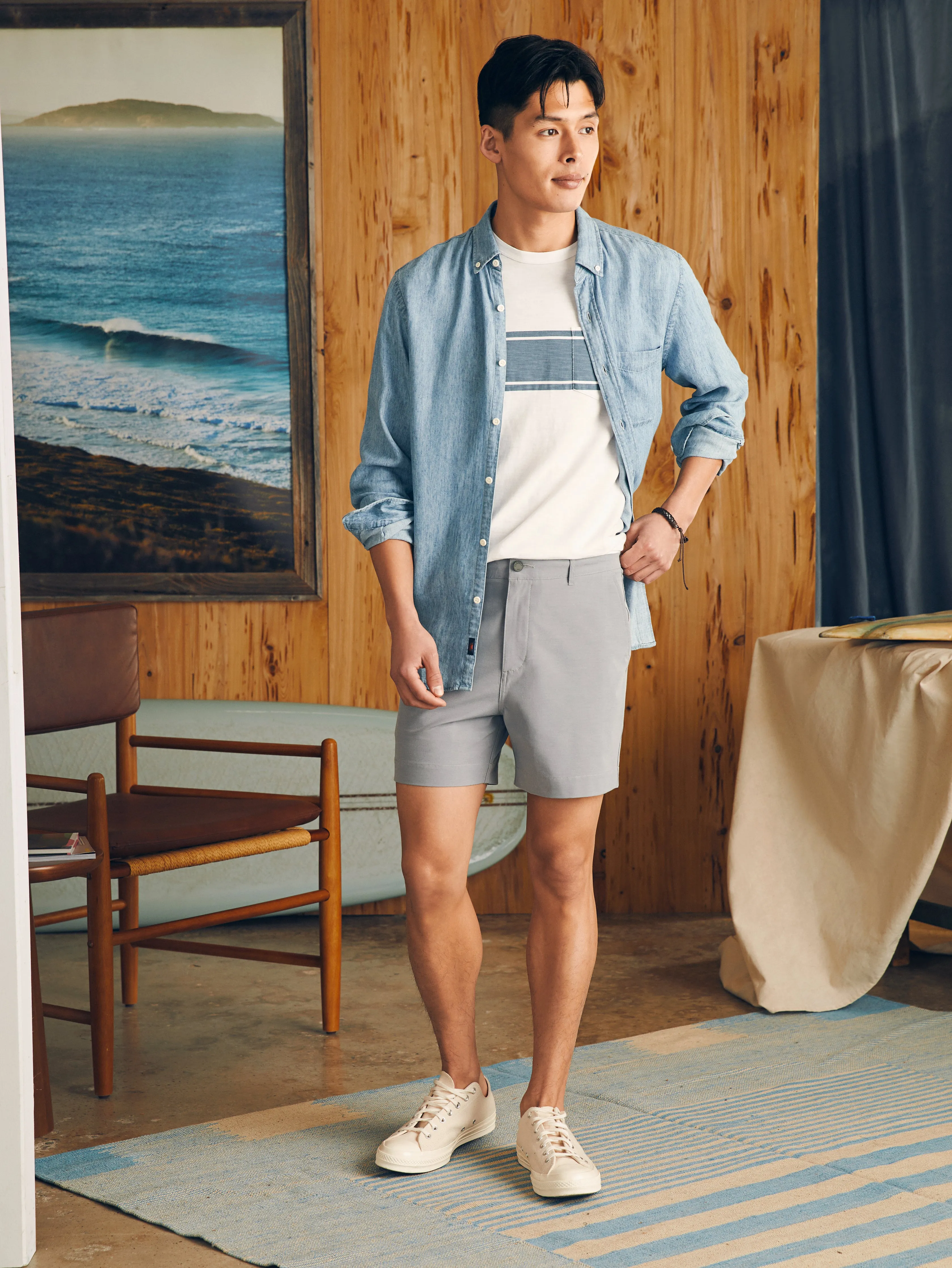 All Day™ Short 1.0 (5") - Ice Grey sold by Faherty product image thumbnail 2