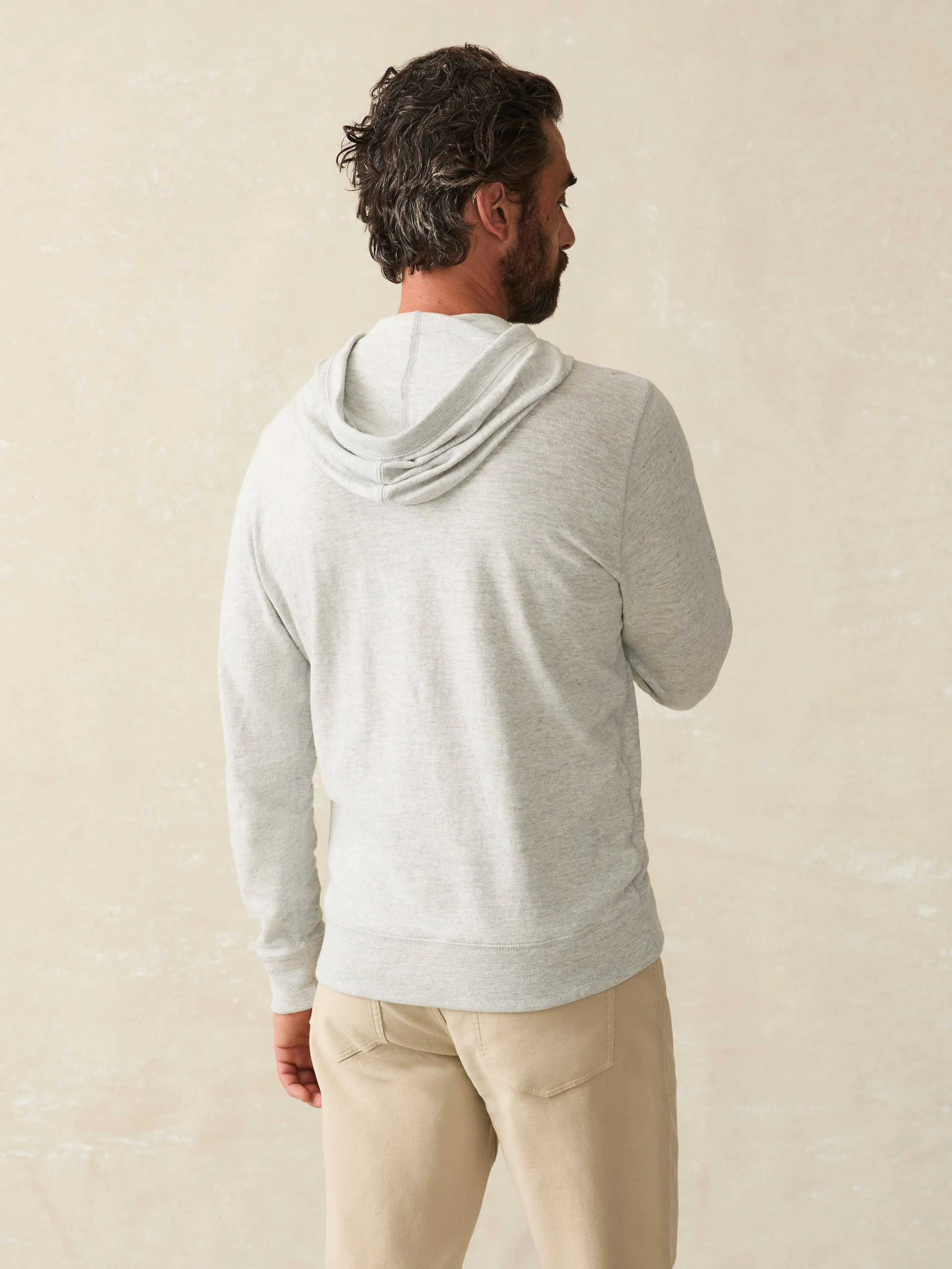 Sunwashed Slub Hoodie (Tall) - Light Grey Heather sold by Faherty product image thumbnail 5