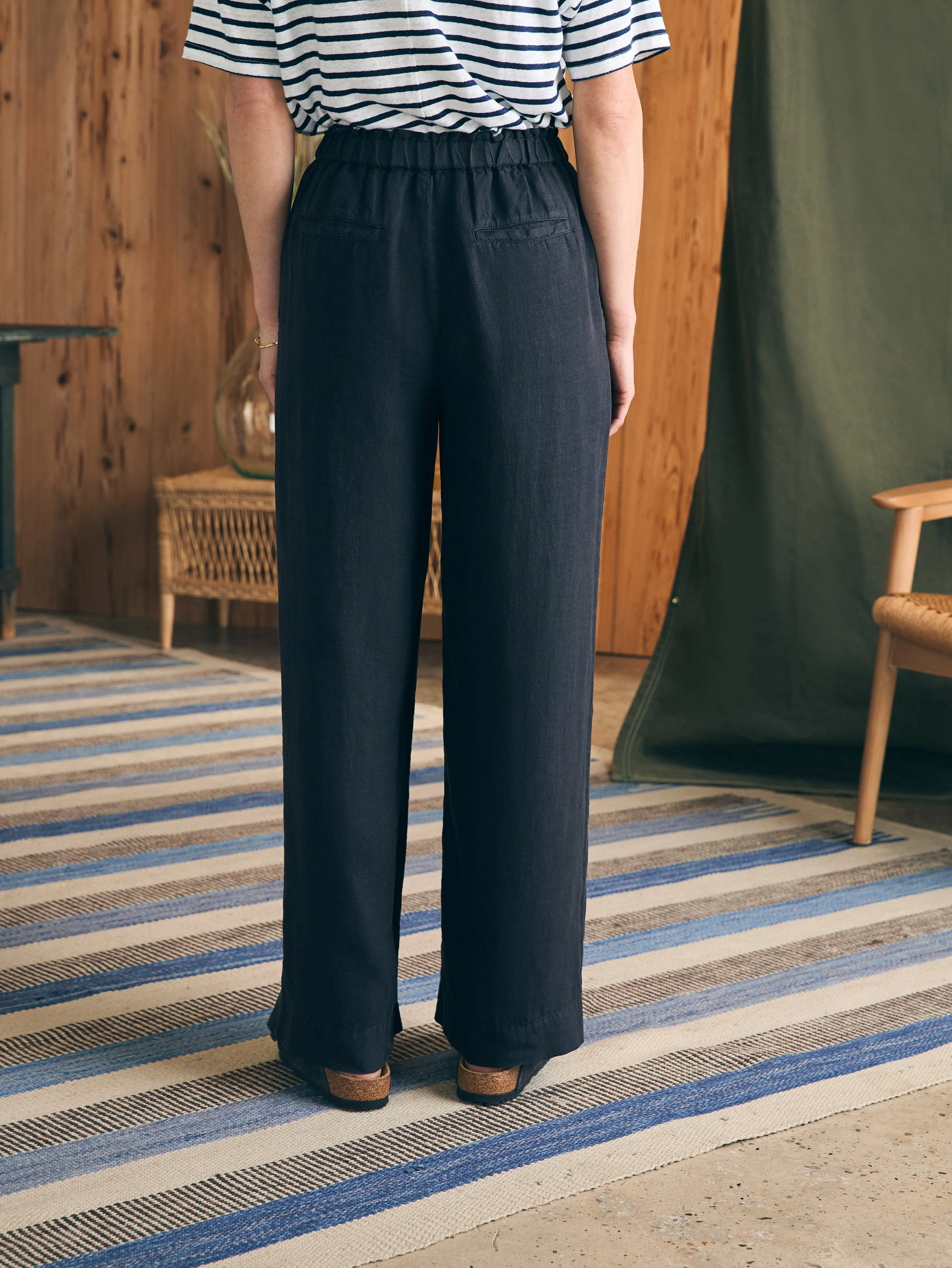 Monterey Linen Pant - Moonless Night sold by Faherty product image thumbnail 5
