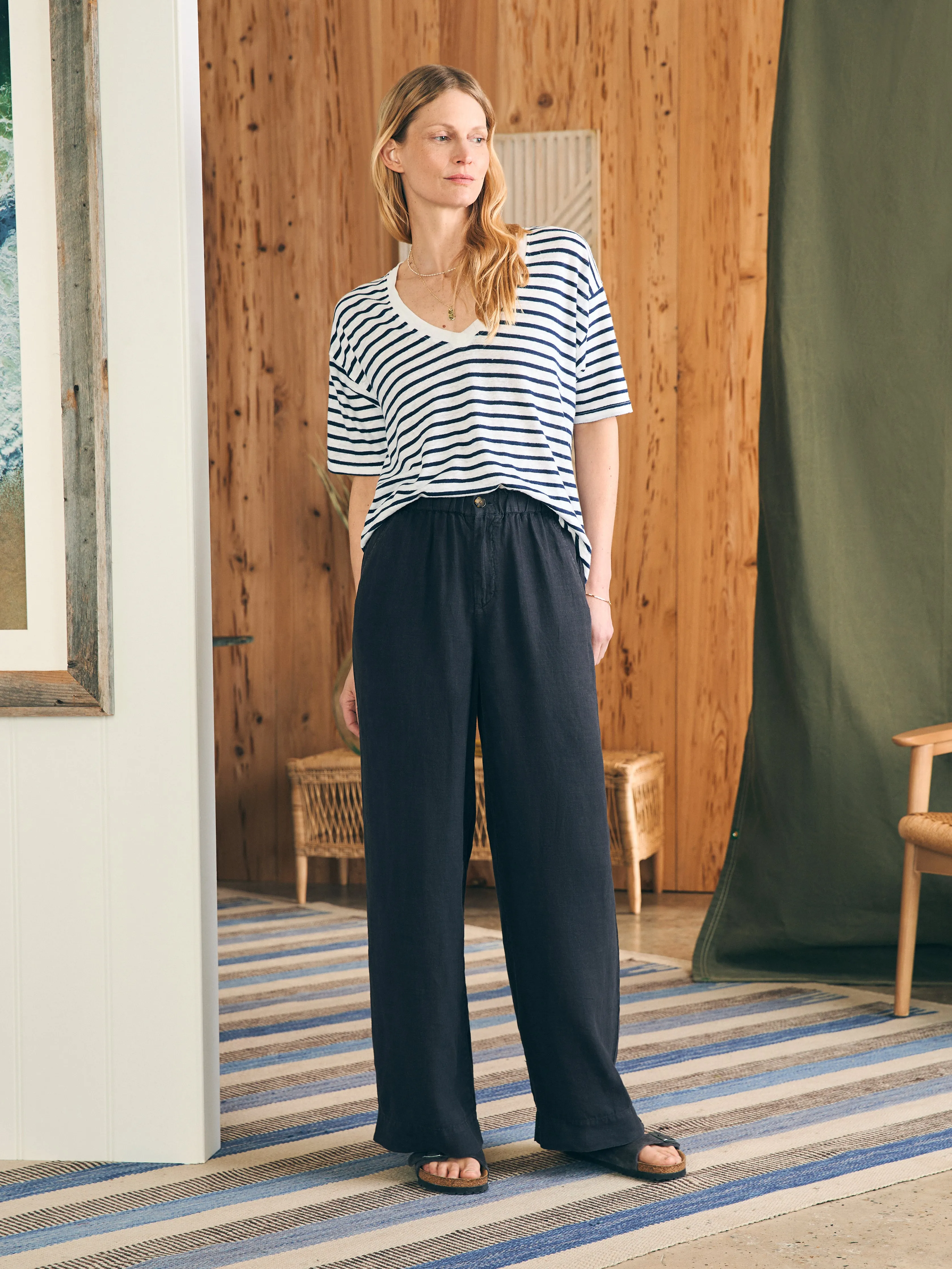Monterey Linen Pant - Moonless Night sold by Faherty product image thumbnail 4