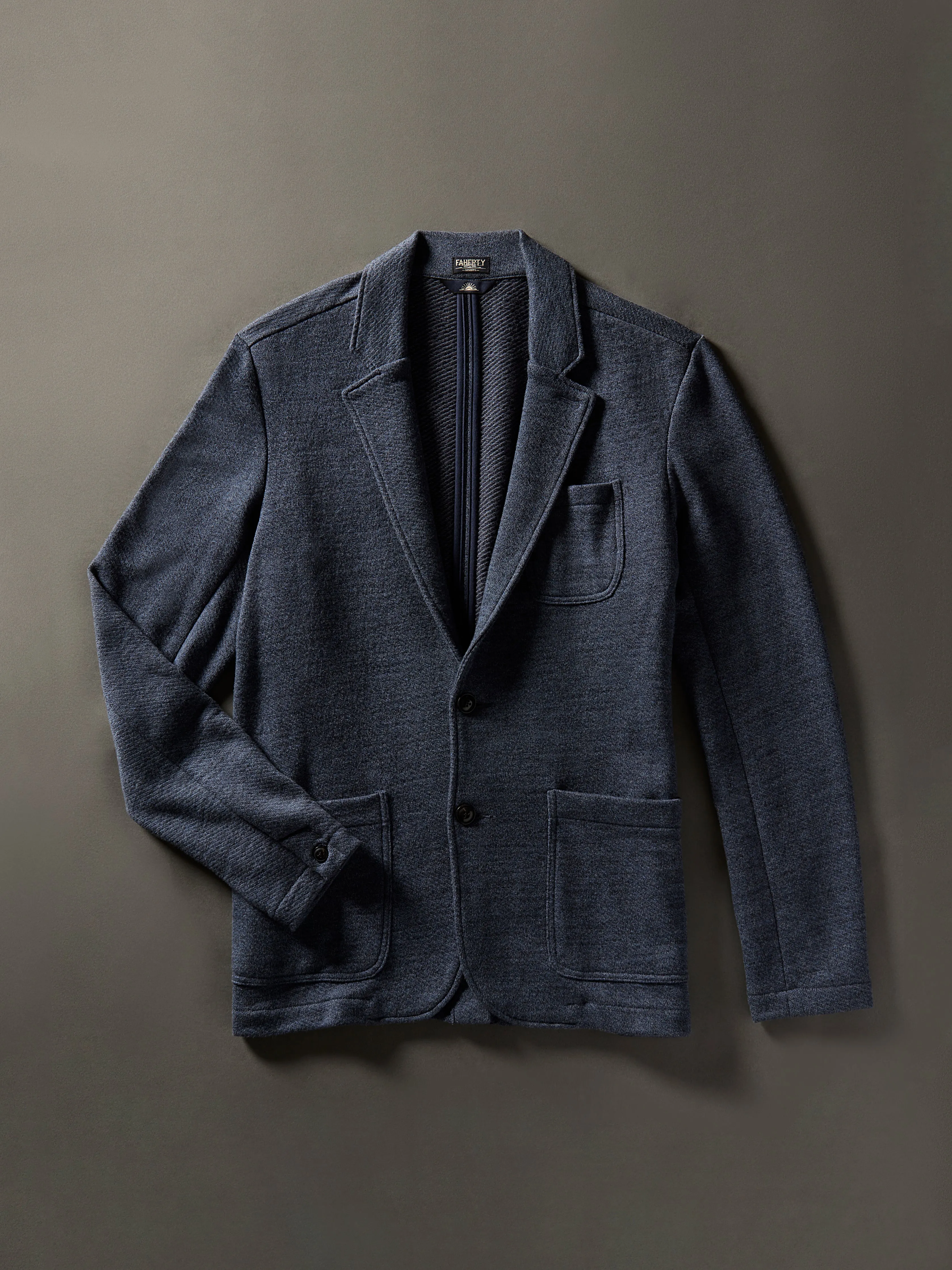 Inlet Knit Blazer - Deep Navy Melange sold by Faherty