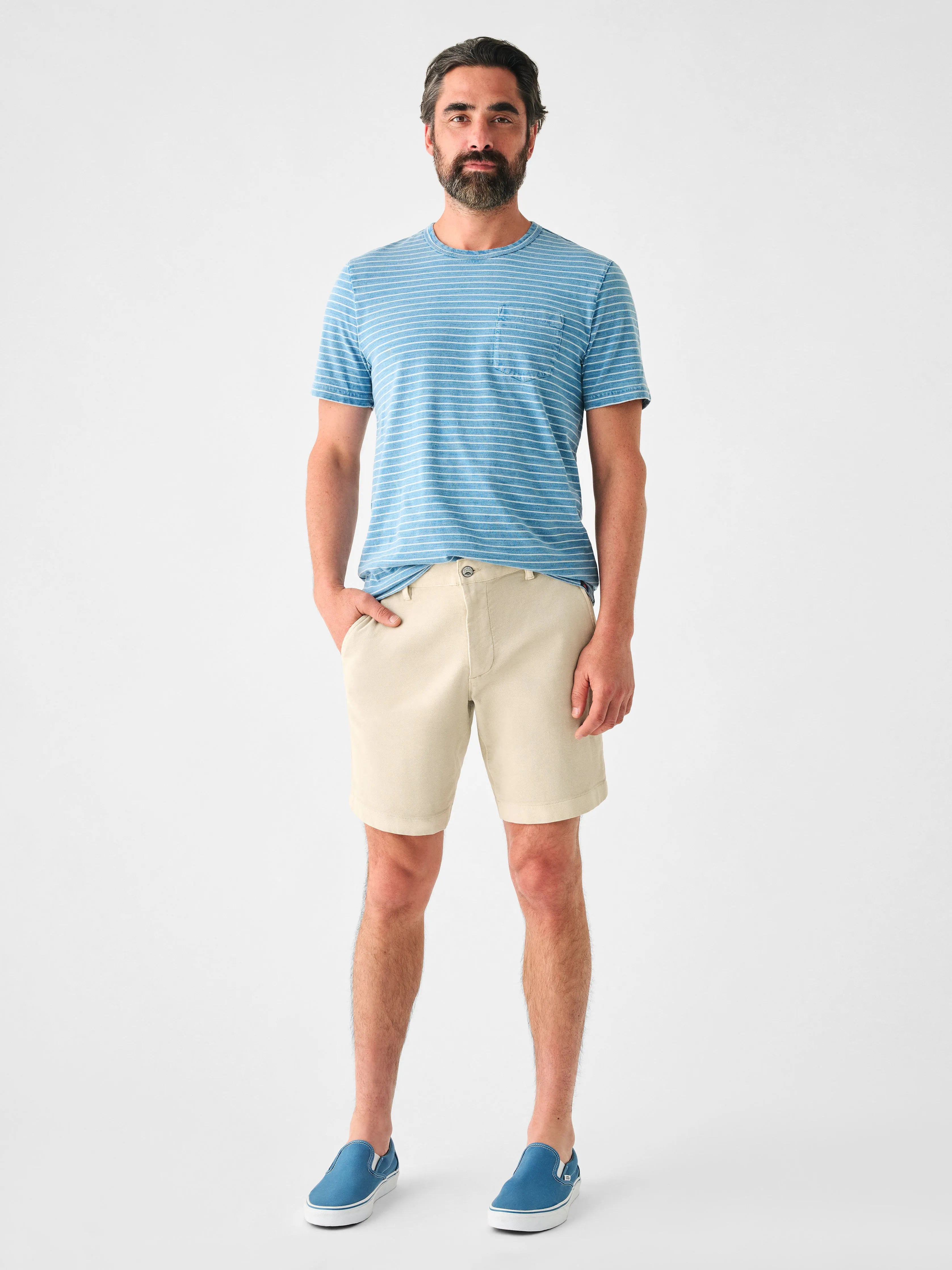Short-Sleeve Indigo Pocket Tee - Indigo Beach Stripe sold by Faherty product image thumbnail 4
