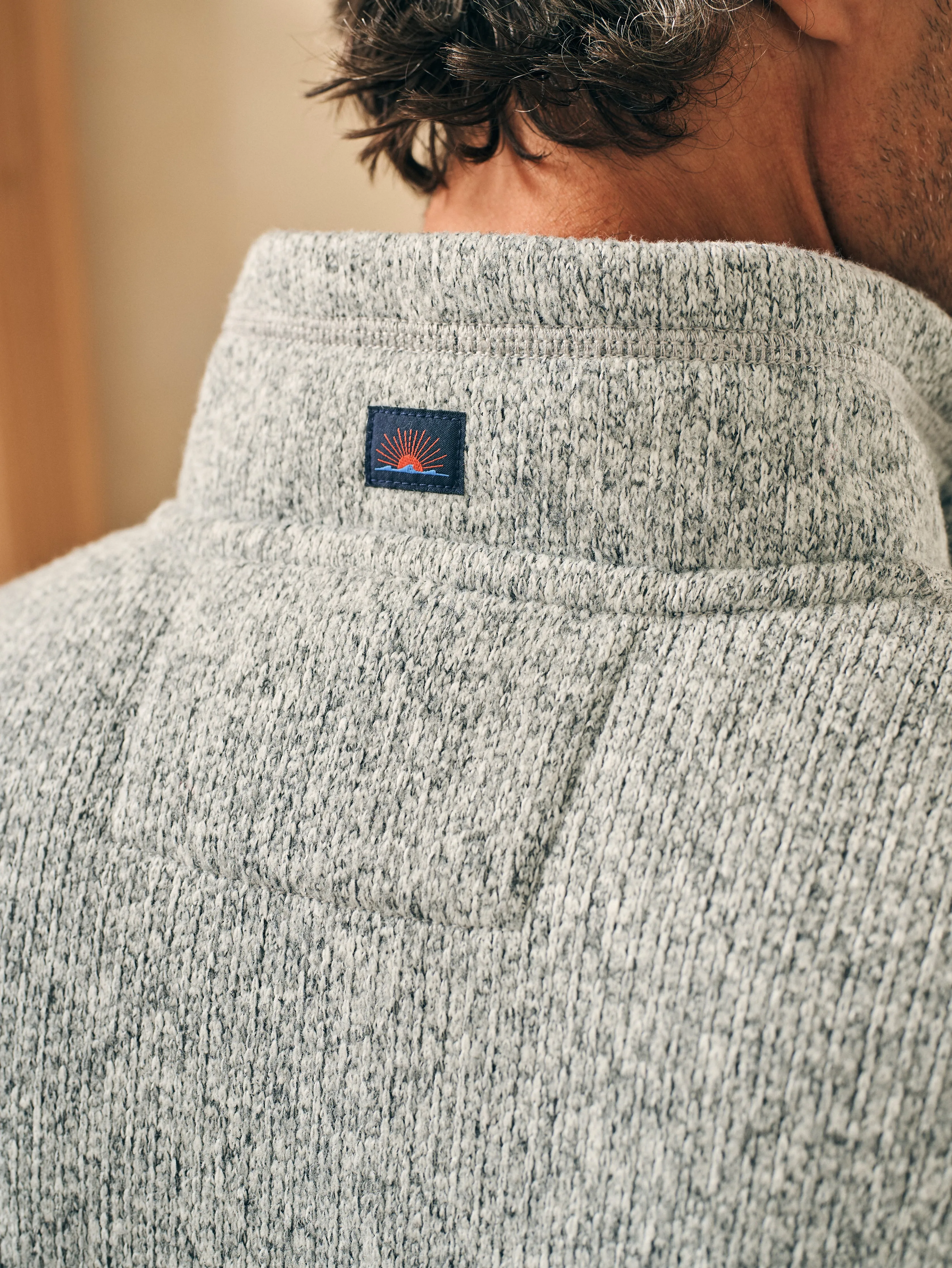 Sweater Fleece Quarter Zip - Light Granite sold by Faherty product image thumbnail 5