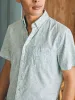 Short-Sleeve Breeze Shirt (Tall) - Teal Jungle Leaf Print sold by Faherty