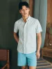 Short-Sleeve Breeze Shirt (Tall) - Teal Jungle Leaf Print sold by Faherty