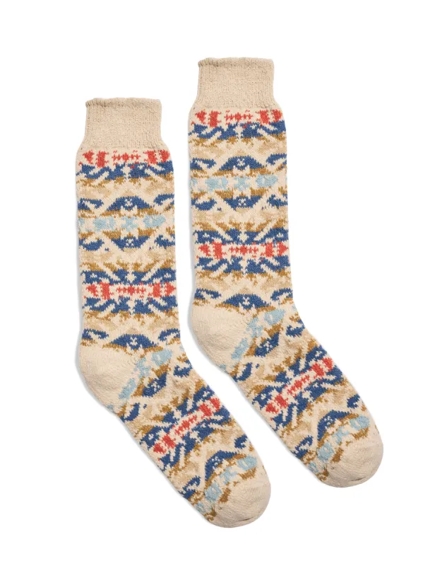 Thunder Voice Eagle Sock - Taupe Four Eagles made by Faherty
