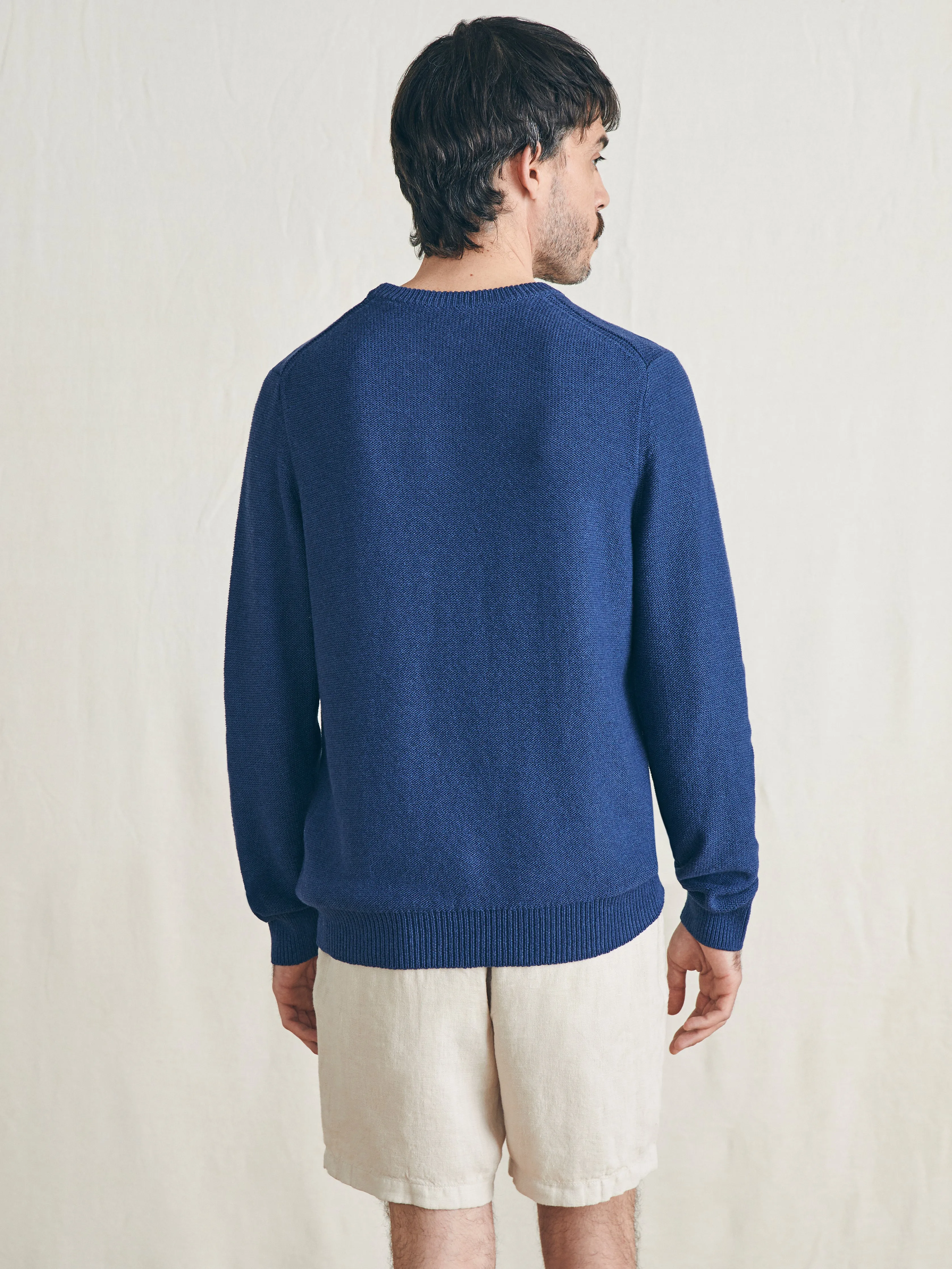Surf Stripe Crew Sweater - Navy Sea Sunset sold by Faherty product image thumbnail 5