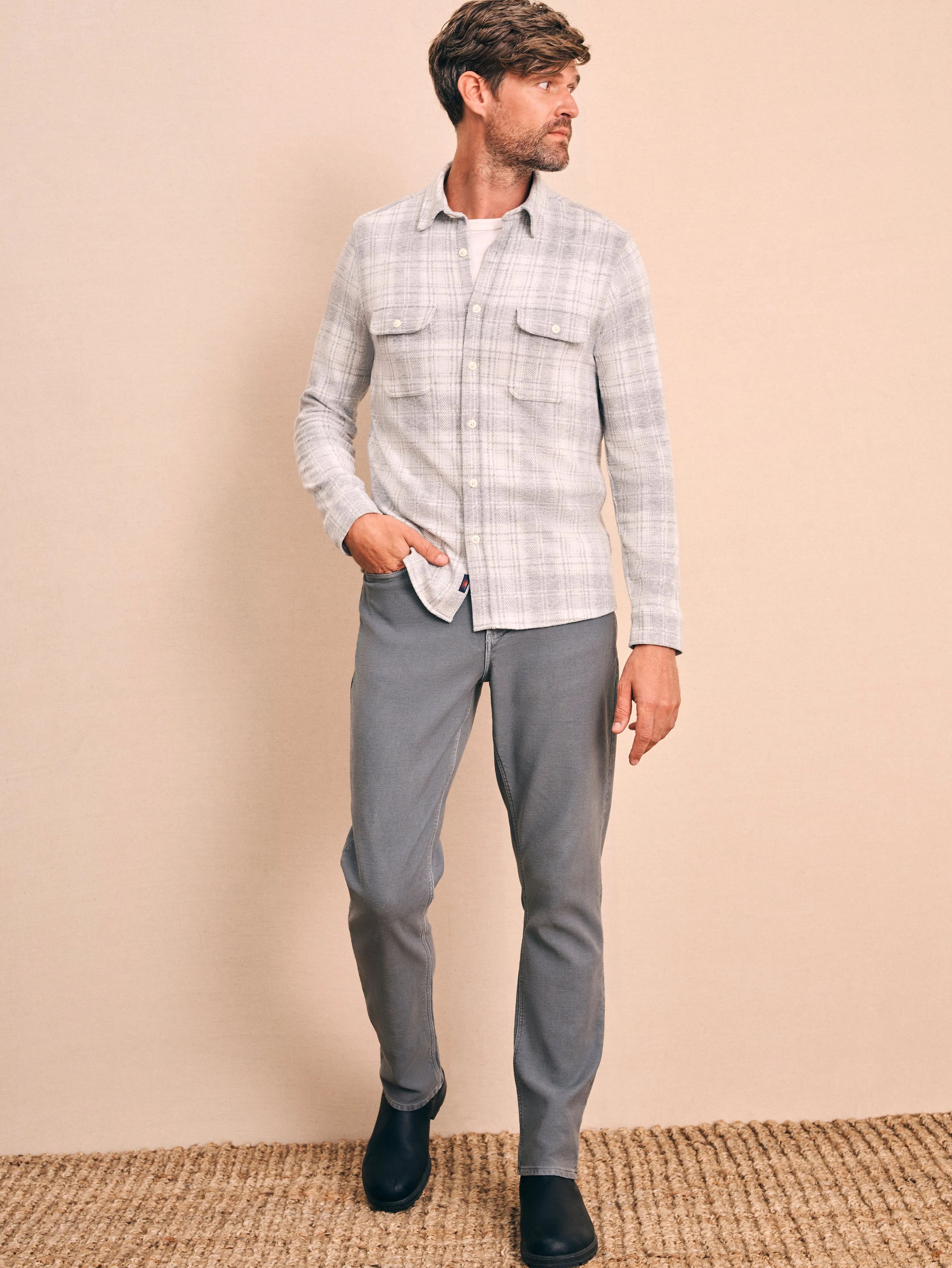 Legend™ Sweater Shirt - Winter Clouds Plaid sold by Faherty product image thumbnail 3