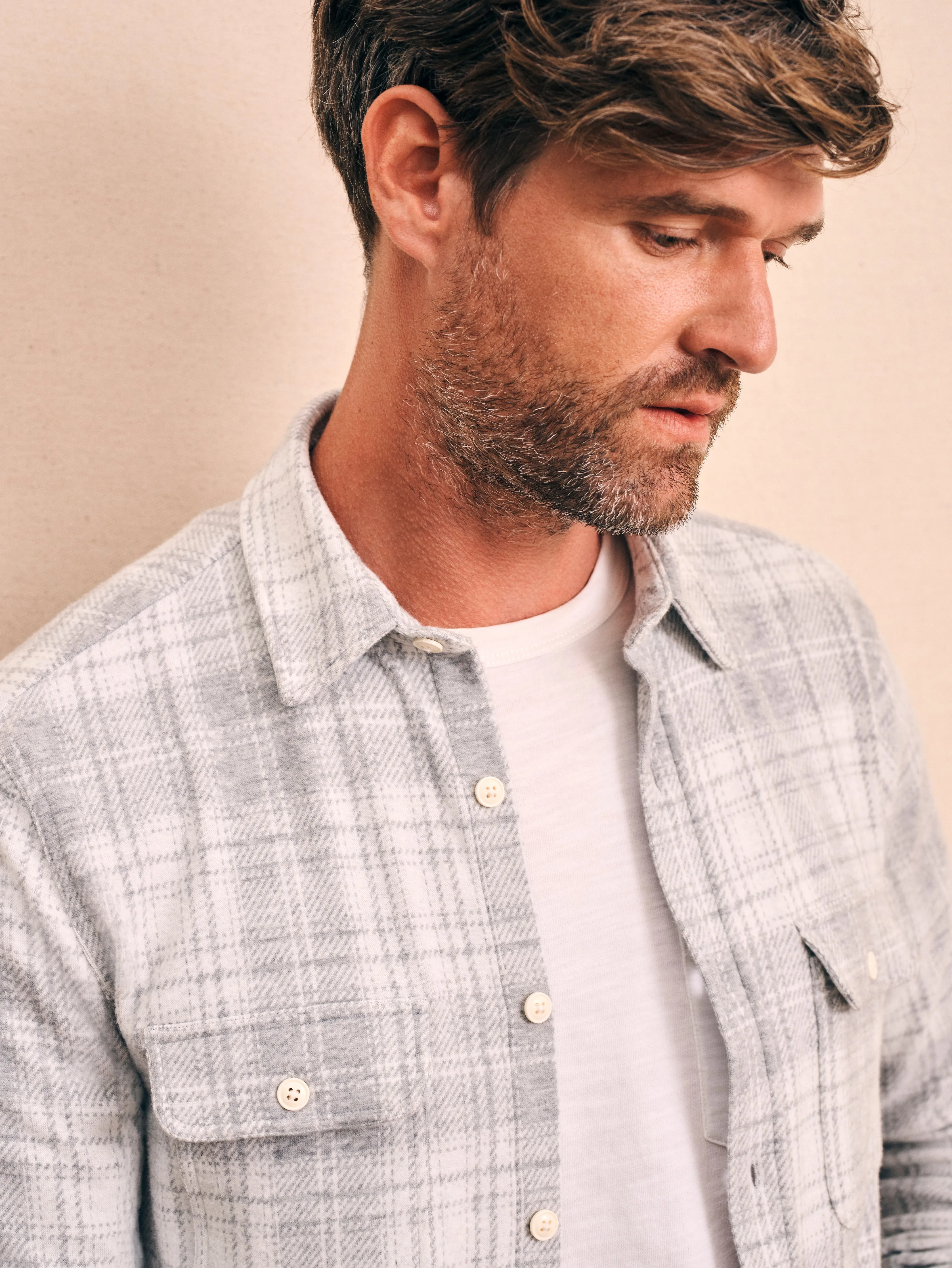 Legend™ Sweater Shirt - Winter Clouds Plaid sold by Faherty product image thumbnail 2