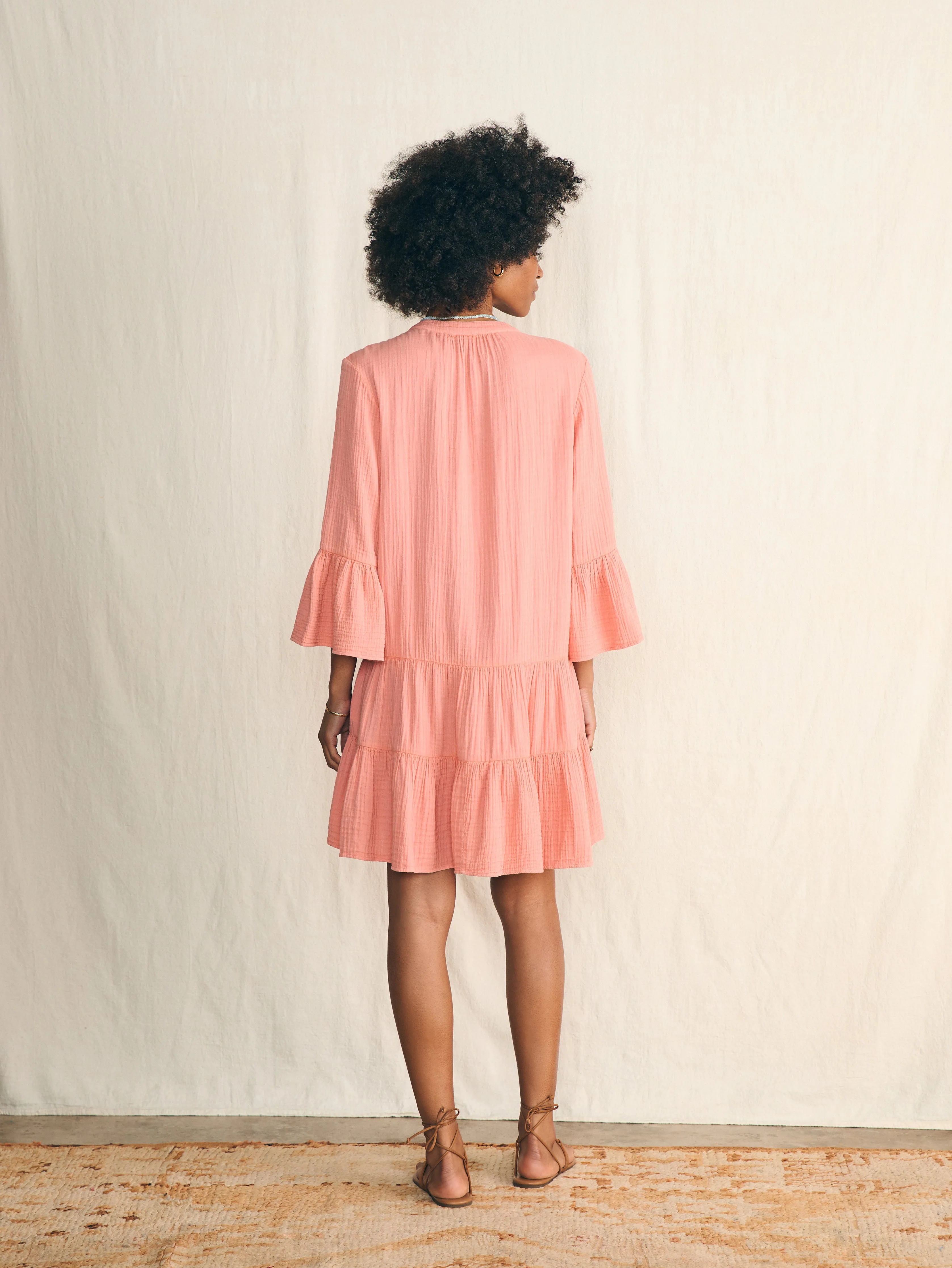 Dune Cotton Gauze Kasey Dress - Coral sold by Faherty product image thumbnail 5