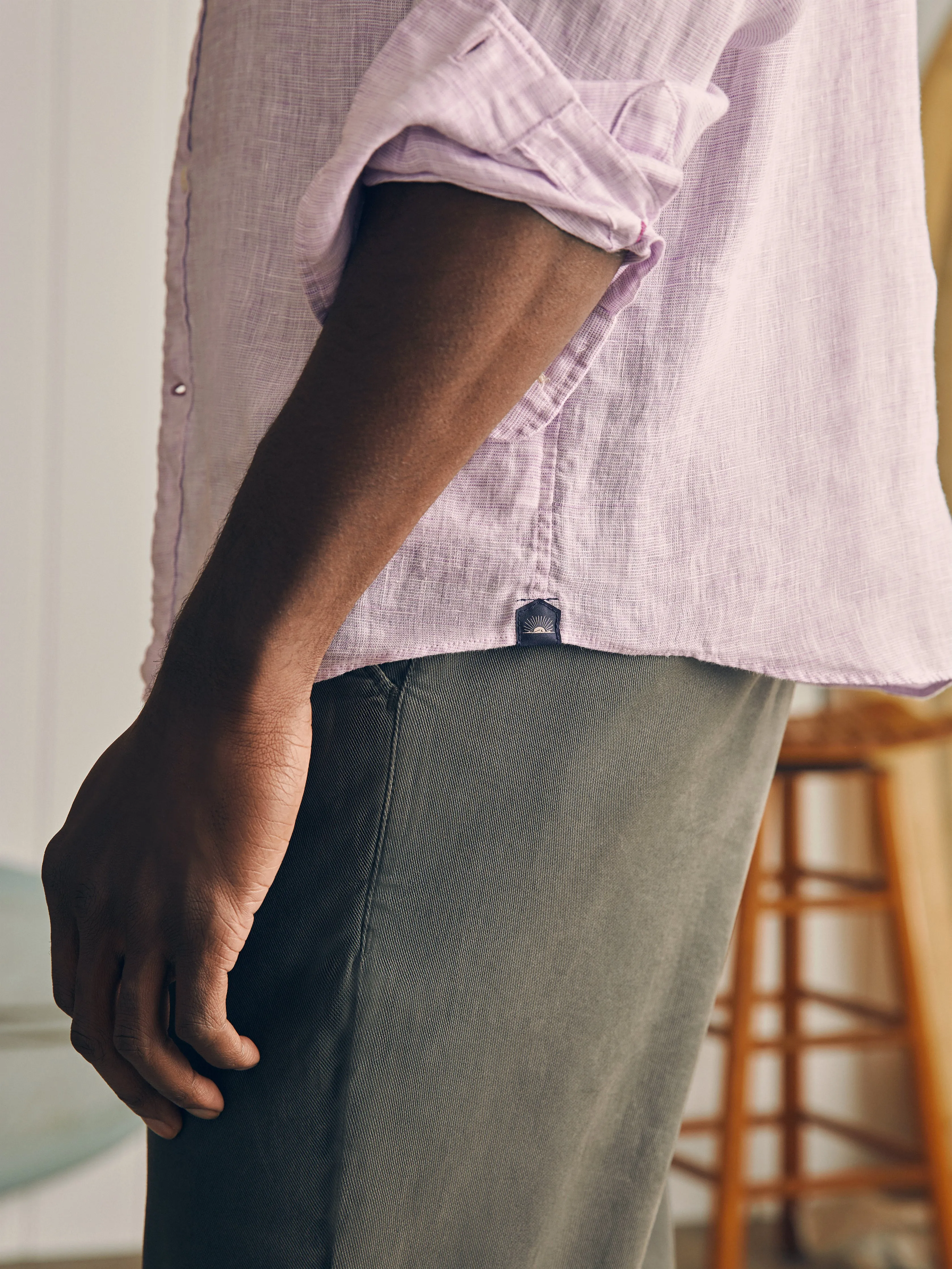 Linen Laguna Shirt (Tall) - Lavender Melange sold by Faherty product image thumbnail 2
