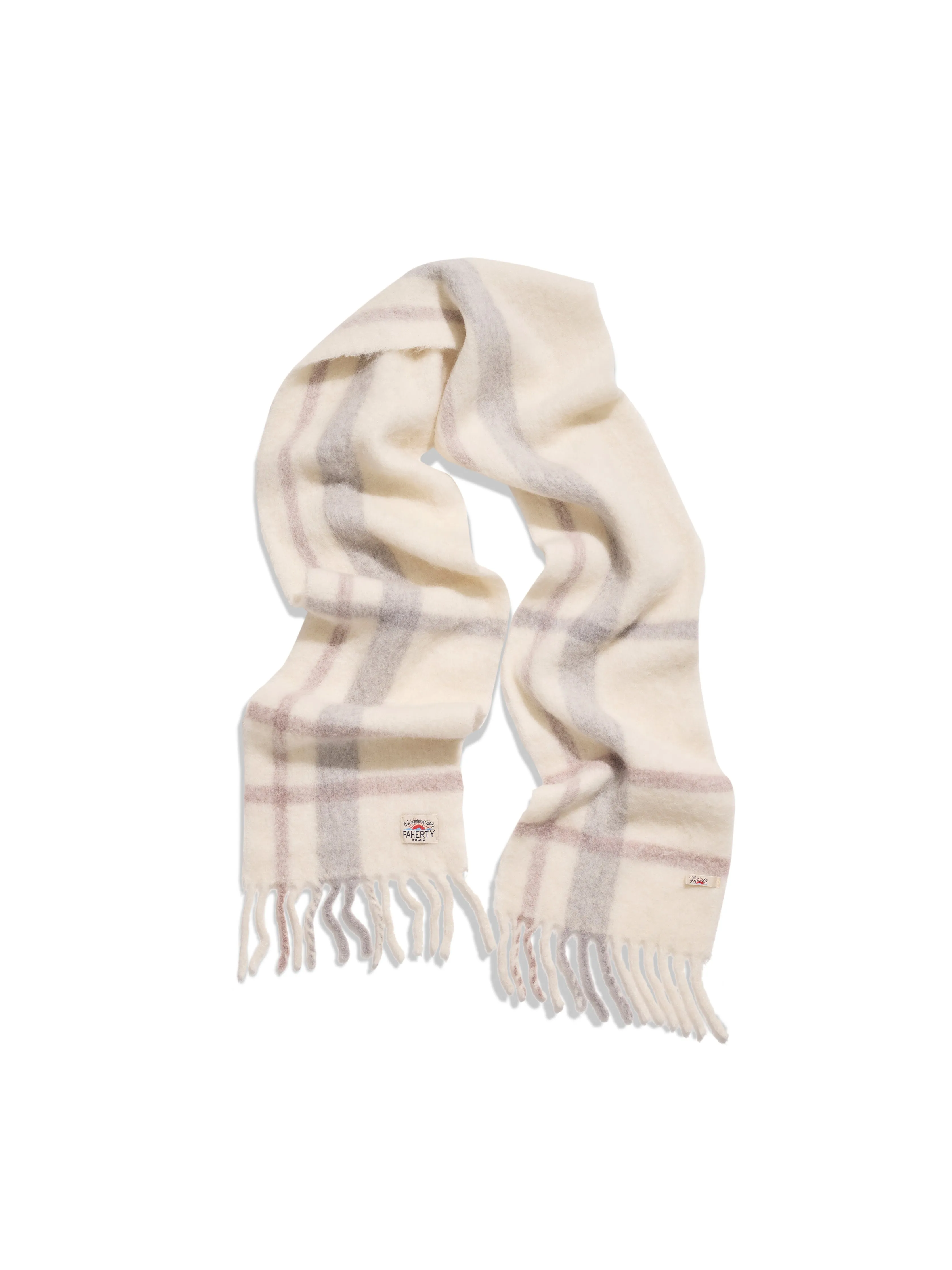 Plaid Alpaca Scarf - Cream sold by Faherty product image thumbnail 2