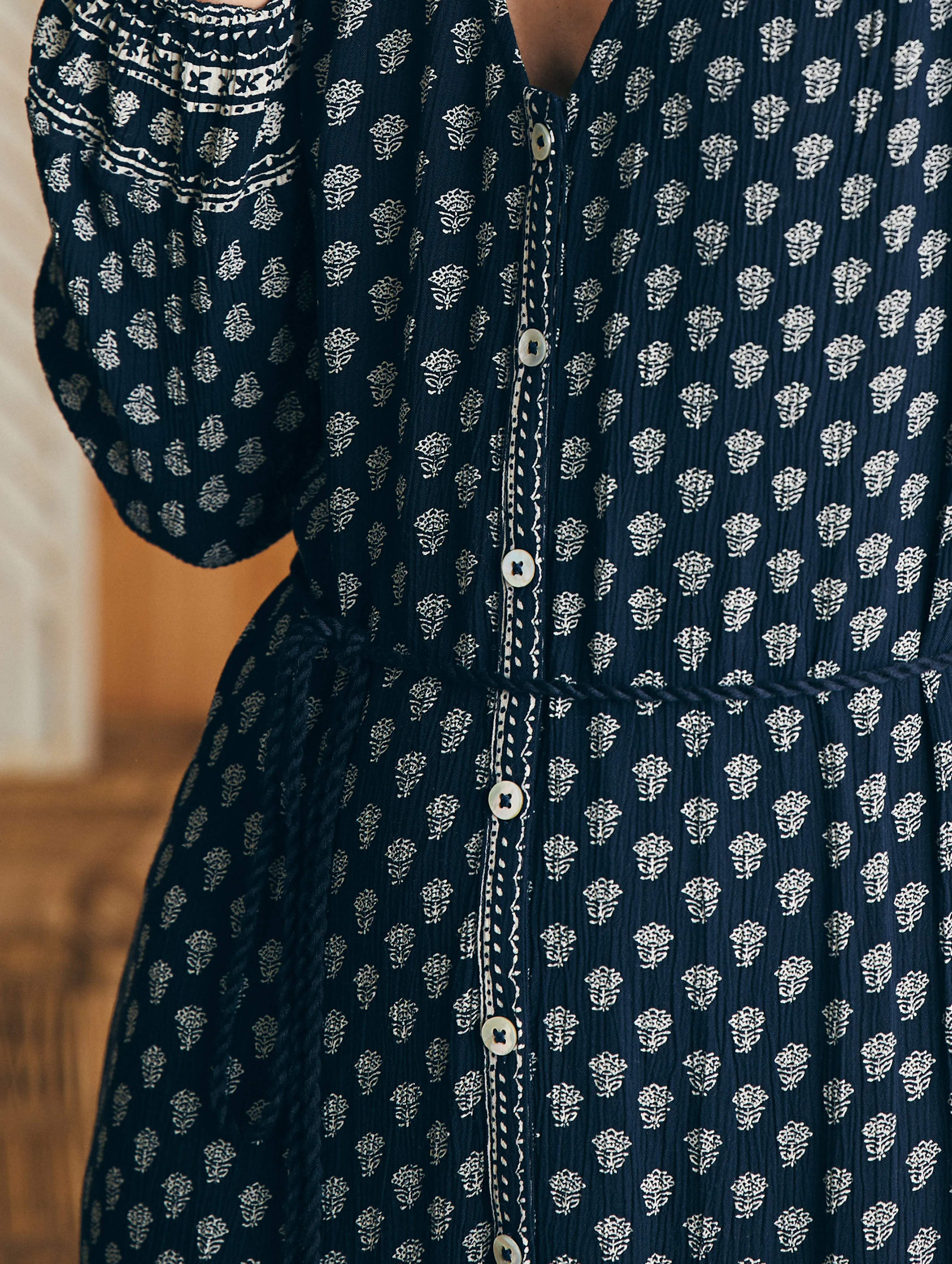 Orinda Long Sleeve Maxi Dress - Lotus Floral Print sold by Faherty product image thumbnail 2