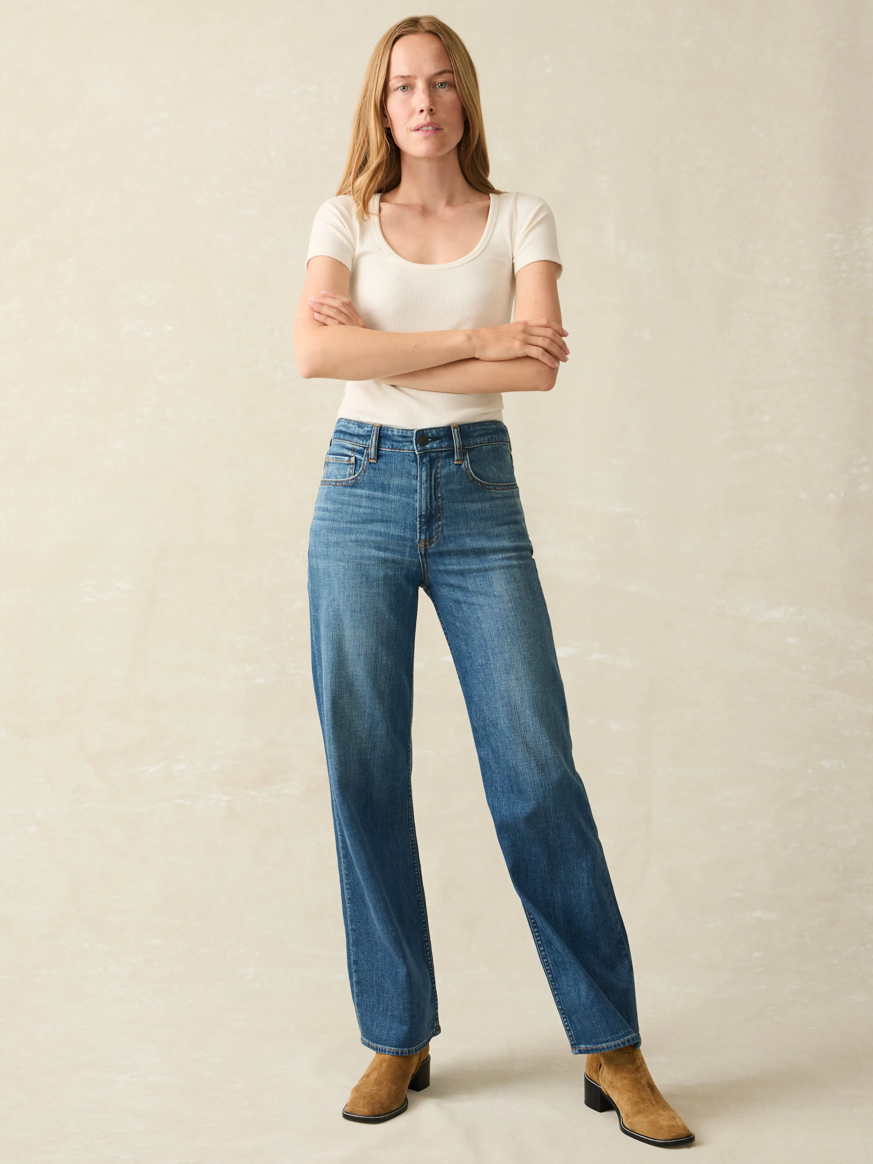 Dream Jean Wide Leg - Indigo Coast Wash sold by Faherty product image thumbnail 4