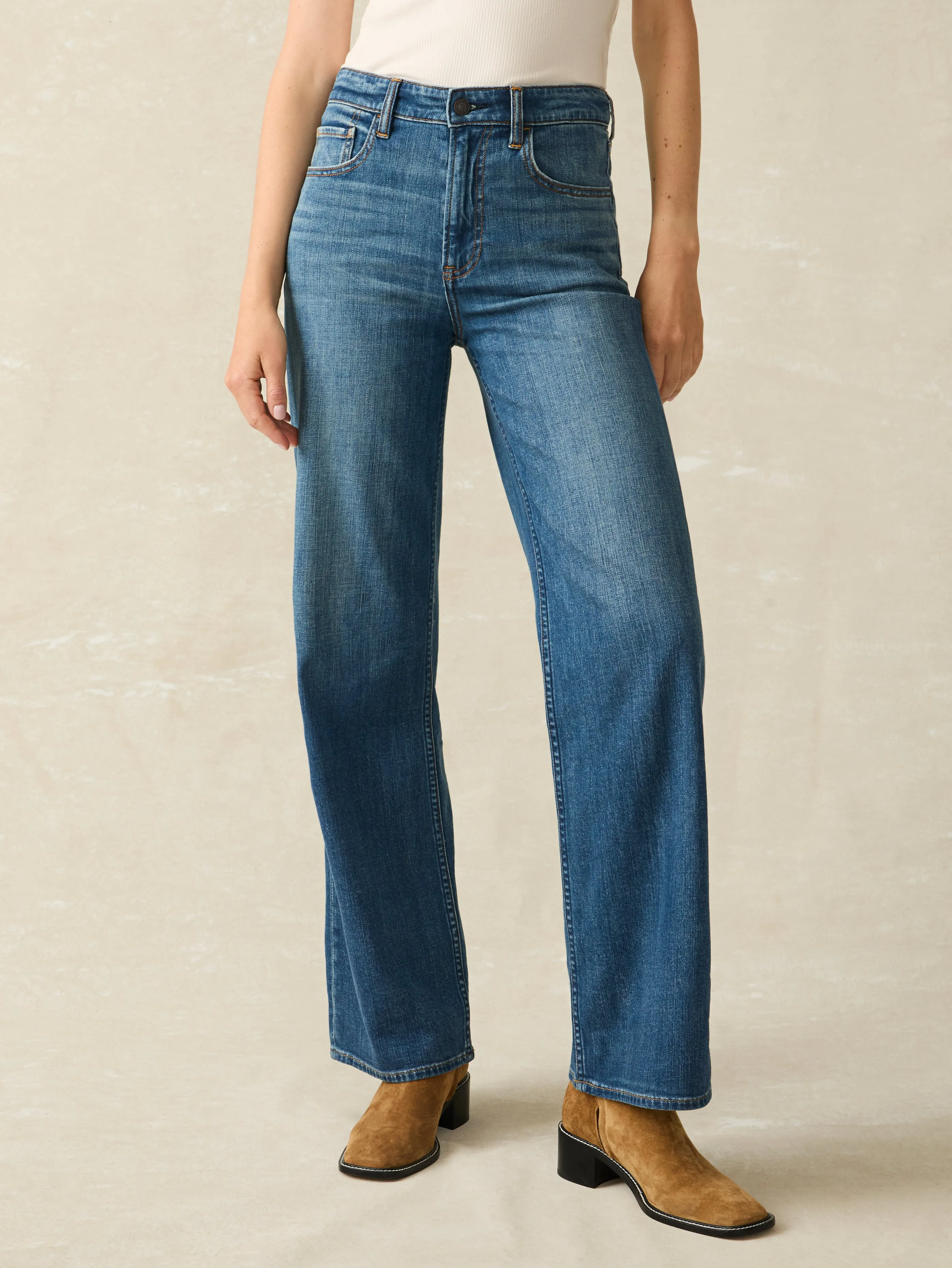 Dream Jean Wide Leg - Indigo Coast Wash sold by Faherty product image thumbnail 2