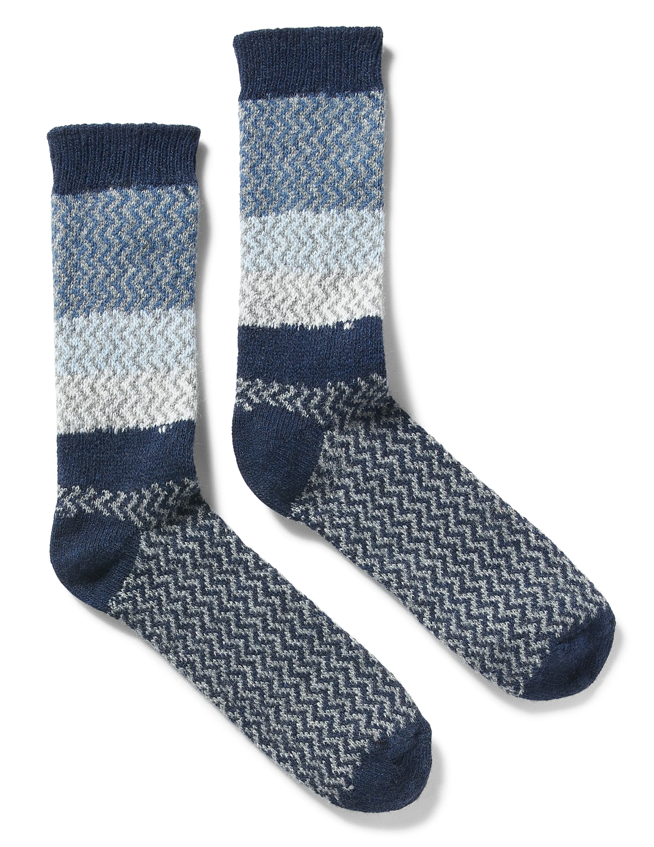 Ombre Donegal Sock - Navy Storm Ombre sold by Faherty