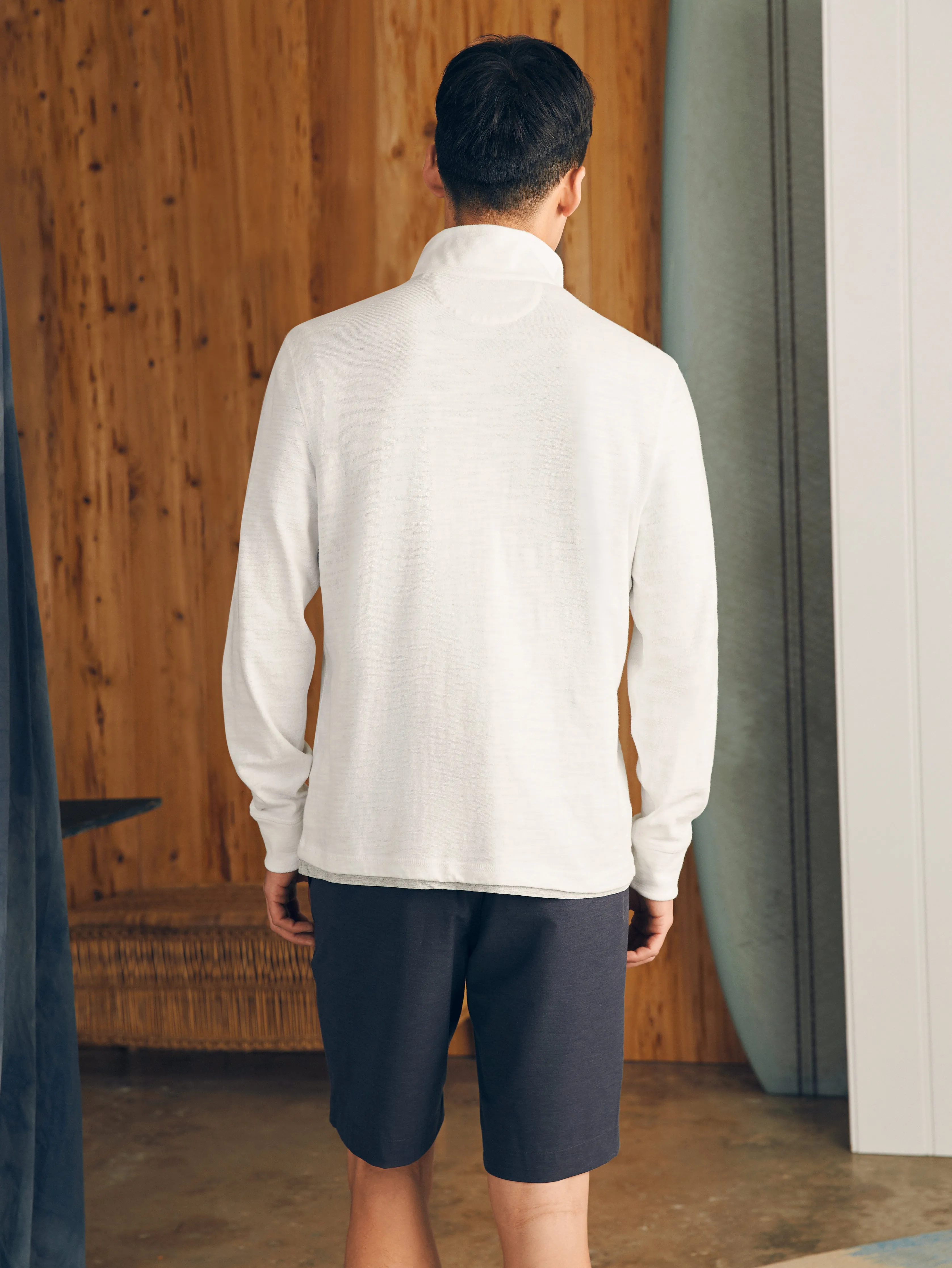 Sunwashed Slub Quarter Zip - White sold by Faherty product image thumbnail 5