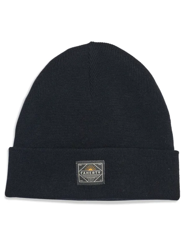 Merino Workwear Beanie - Black sold by Faherty