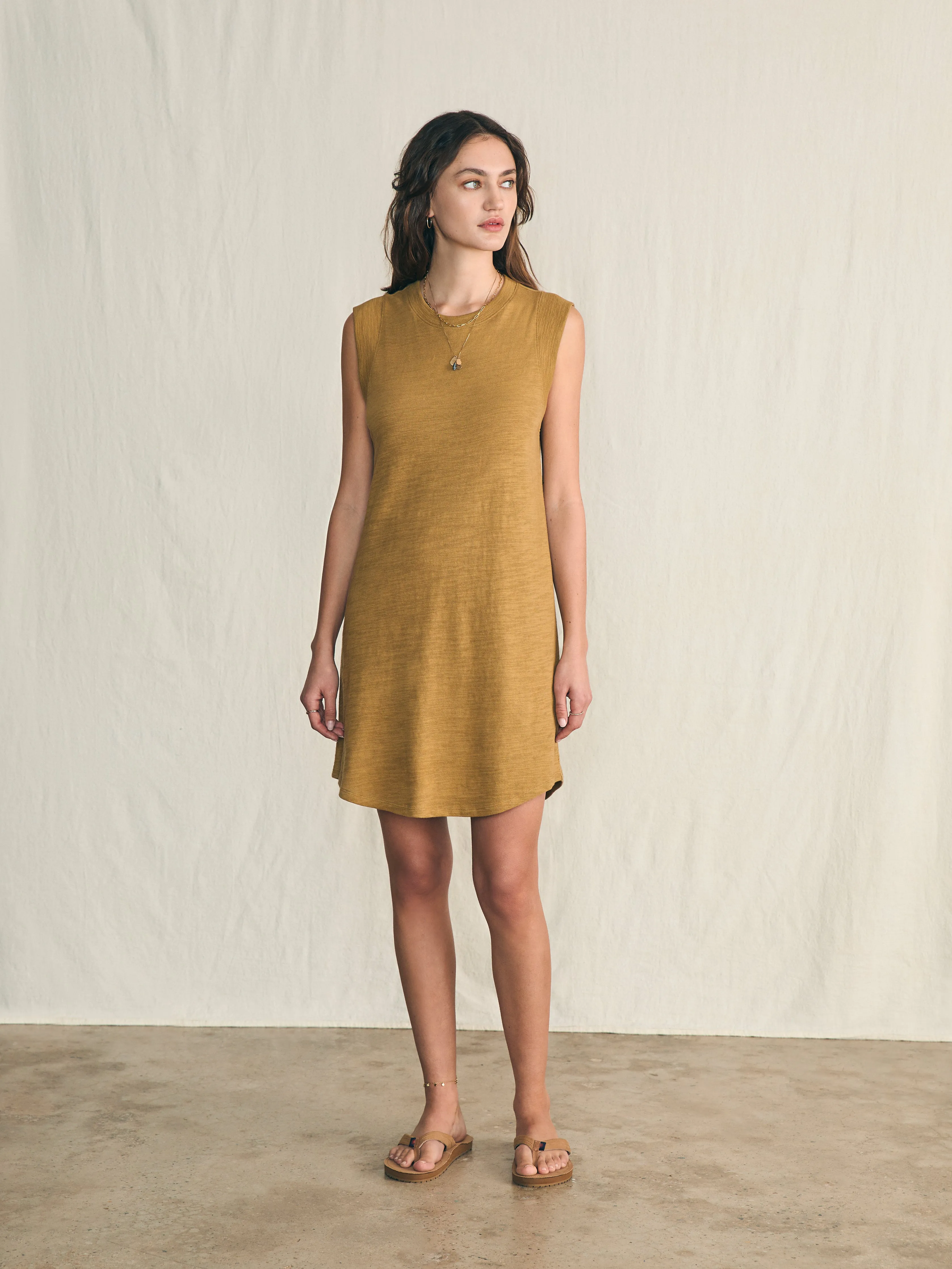 Sunwashed Slub Muscle Dress - Antique Bronze sold by Faherty product image thumbnail 3