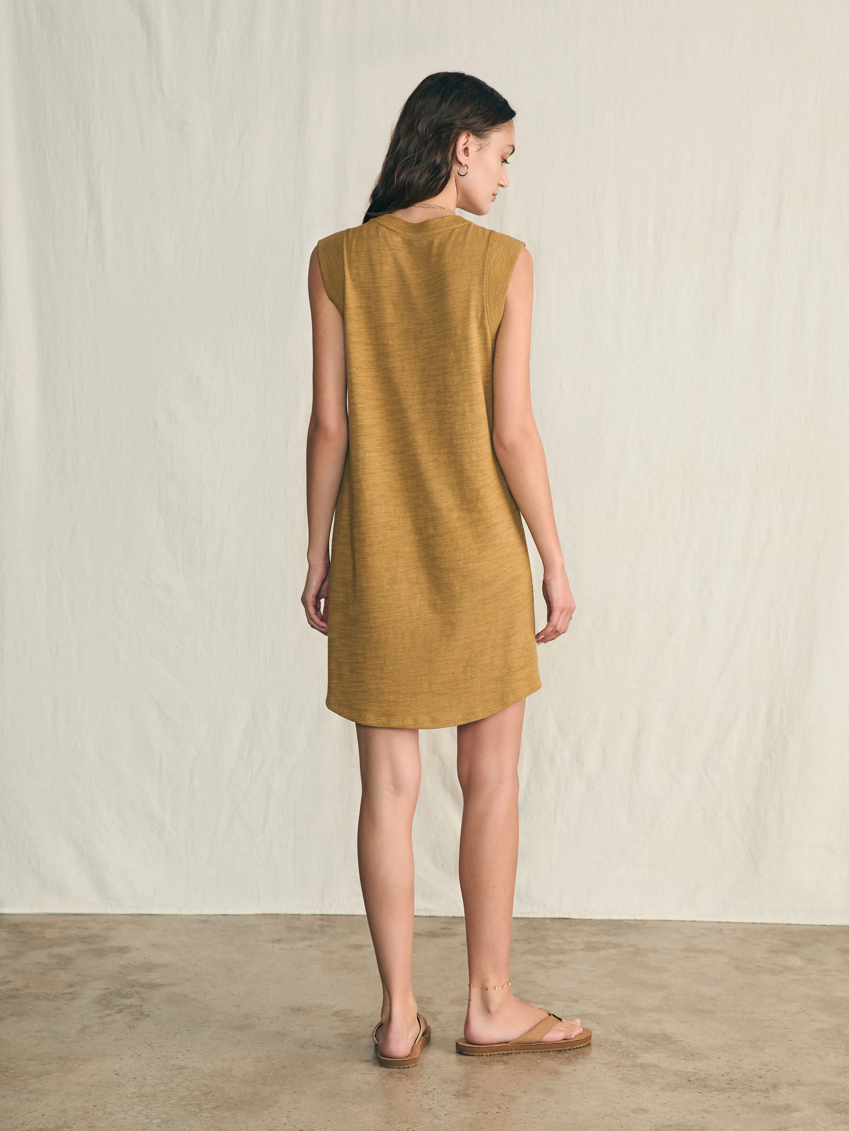 Sunwashed Slub Muscle Dress - Antique Bronze sold by Faherty product image thumbnail 5