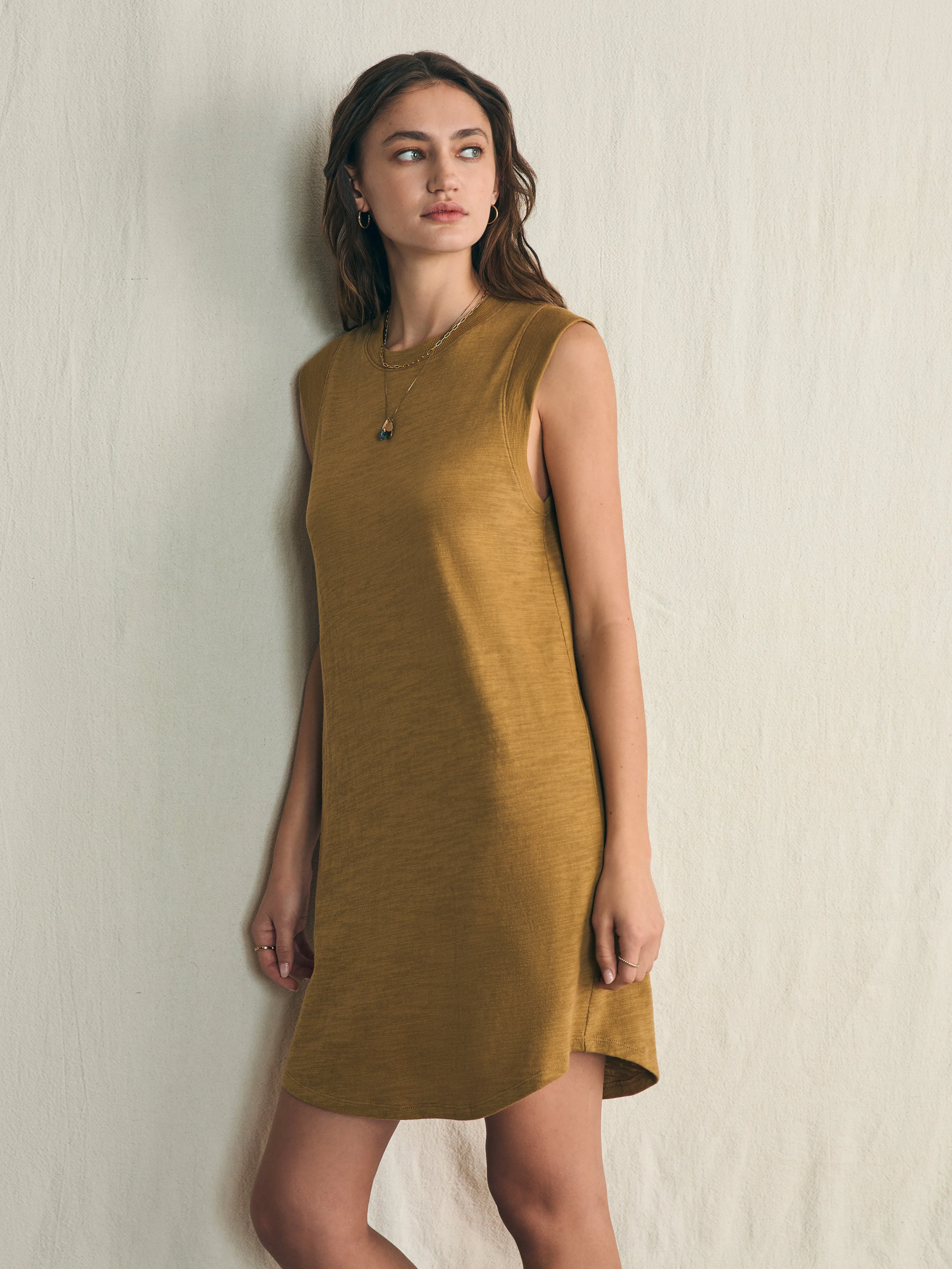 Sunwashed Slub Muscle Dress - Antique Bronze sold by Faherty product image thumbnail 4