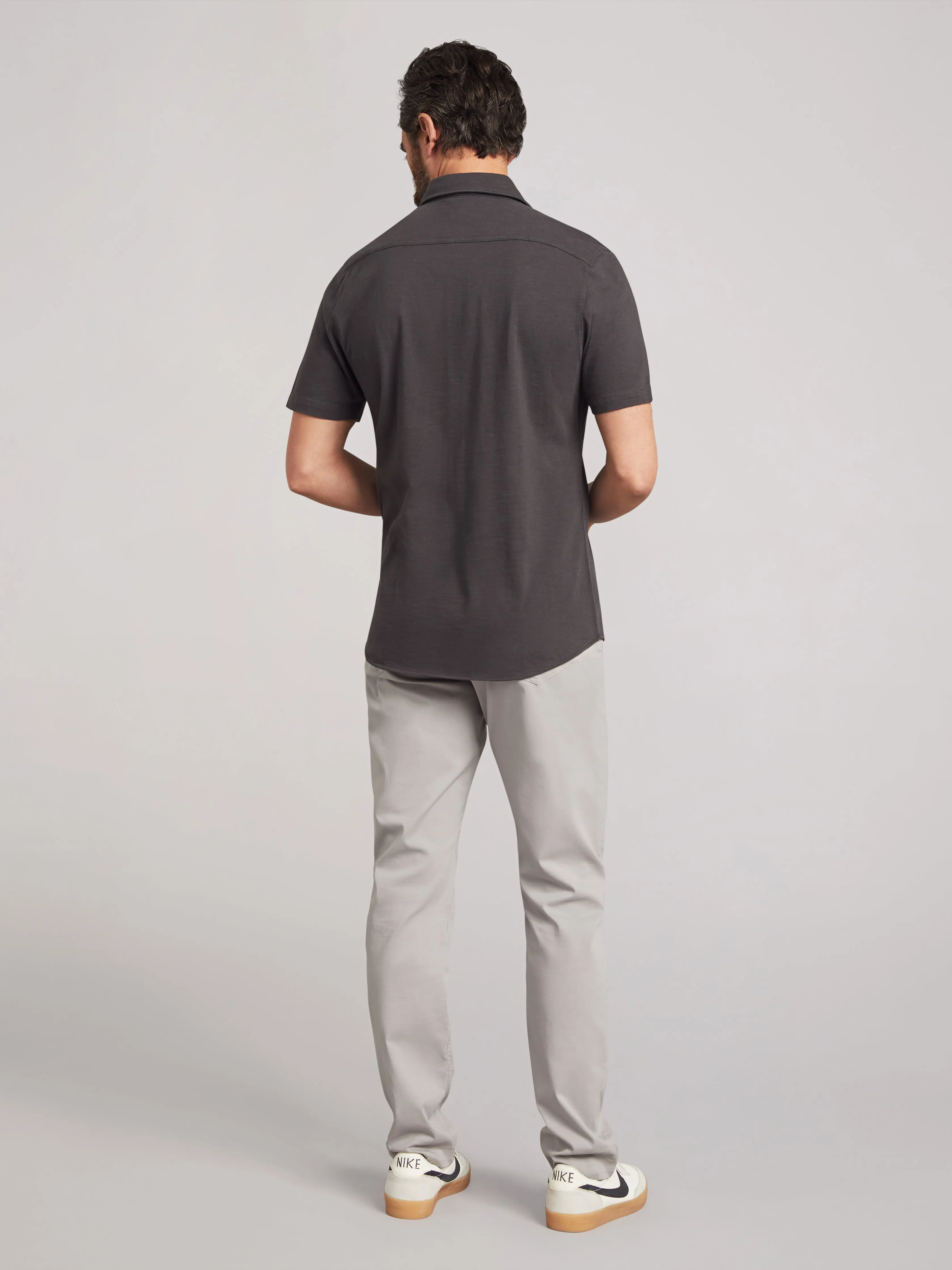 Short-Sleeve Sunwashed Knit Shirt (Tall) - Washed Black sold by Faherty product image thumbnail 4