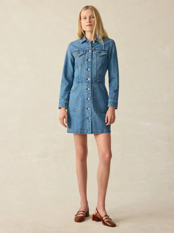 Michelle Denim Dress - Sea Bright Wash sold by Faherty