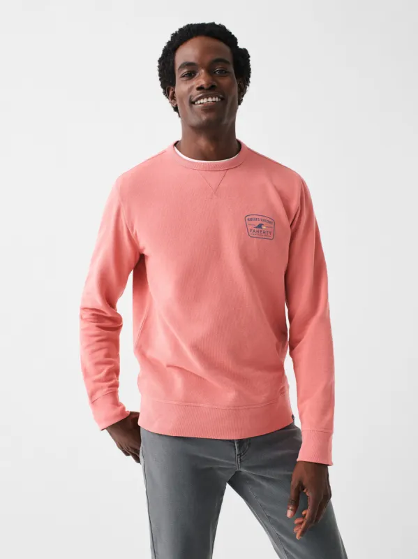 Martha's Vineyard Long-Sleeve Terry Crewneck - Faded Flag sold by Faherty
