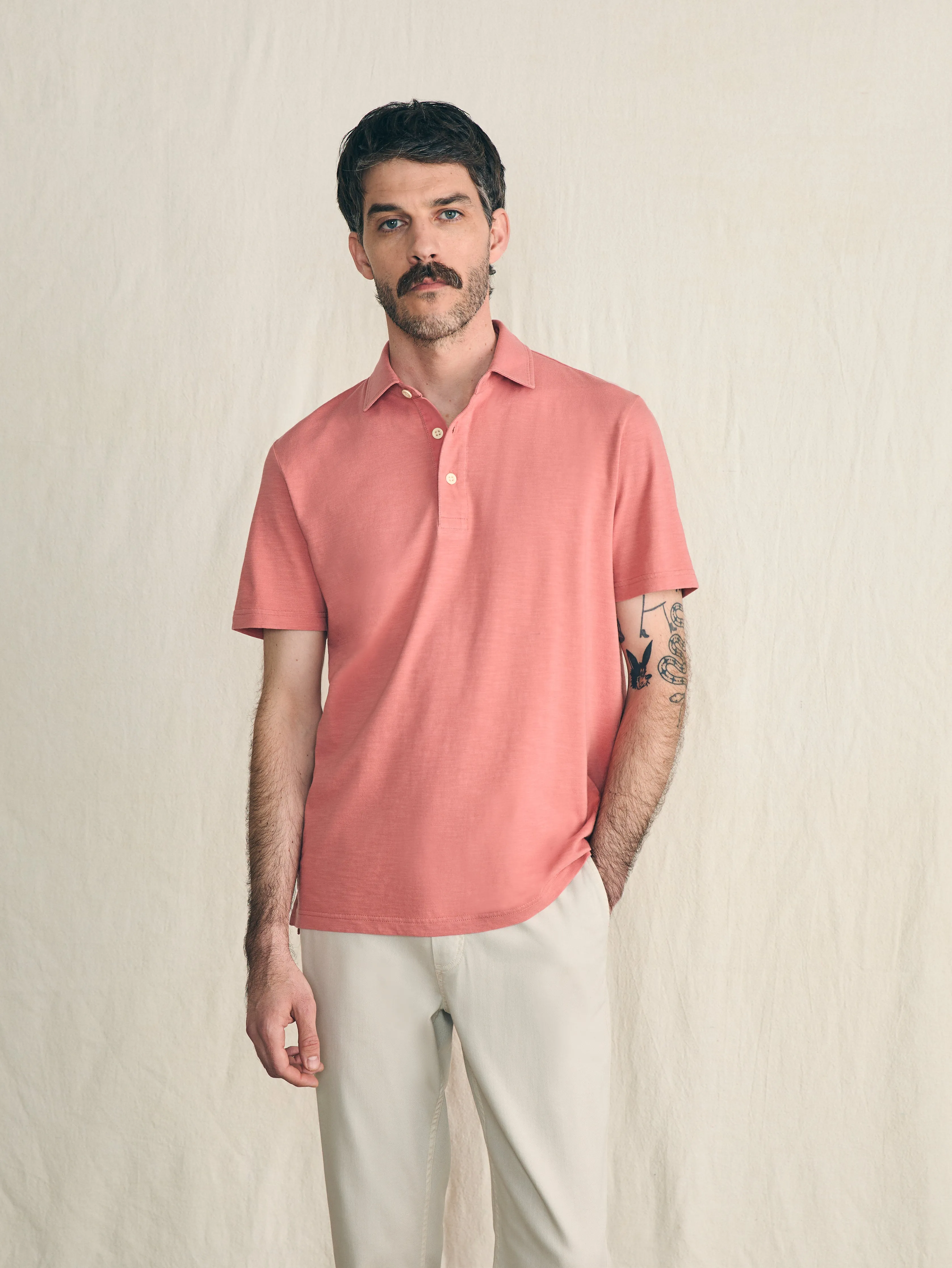 Sunwashed T-Shirt Polo - Faded Flag sold by Faherty product image thumbnail 4