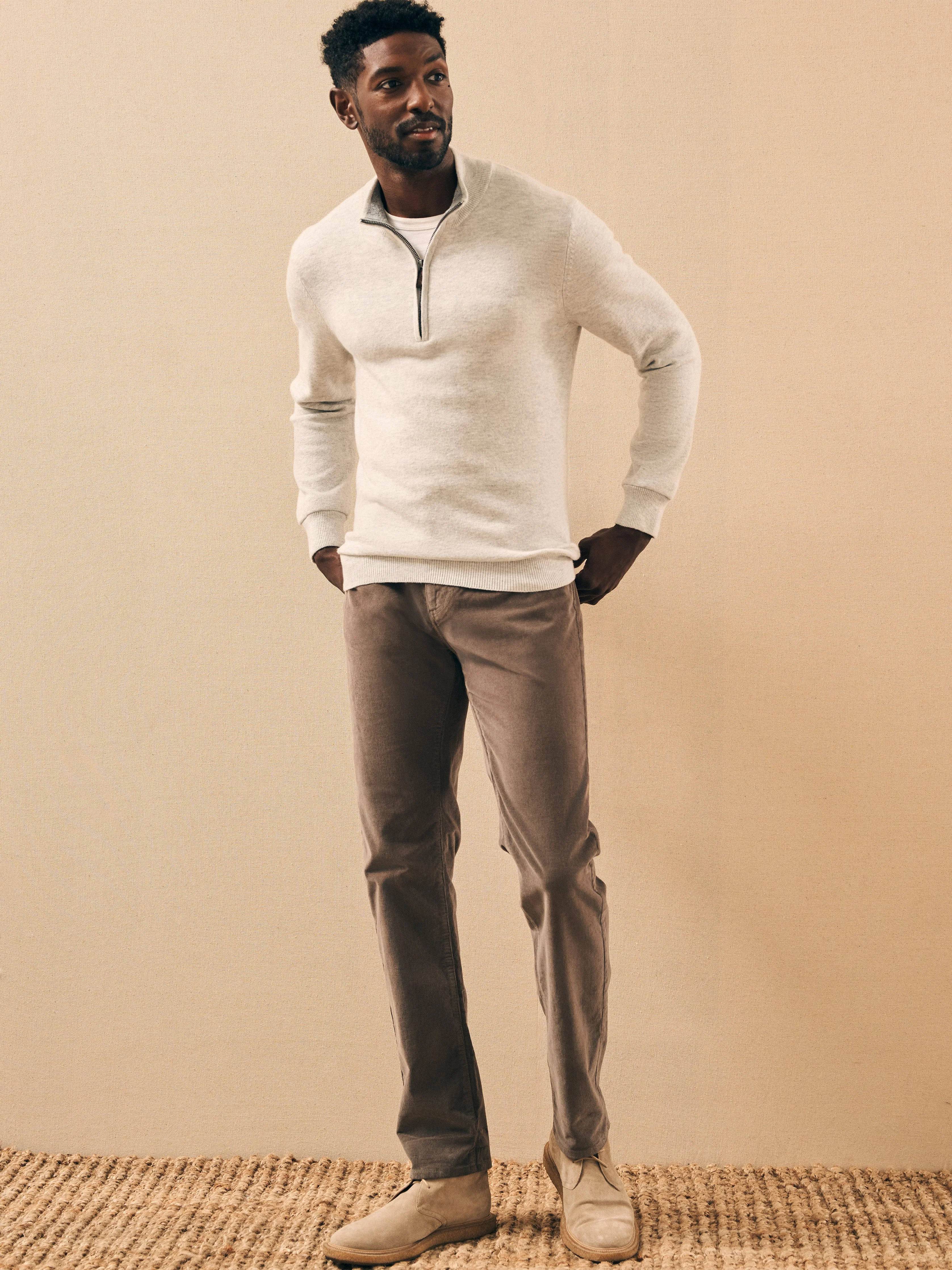 Mountain Quarter Zip Sweater - Ivory Ice Heather sold by Faherty product image thumbnail 3