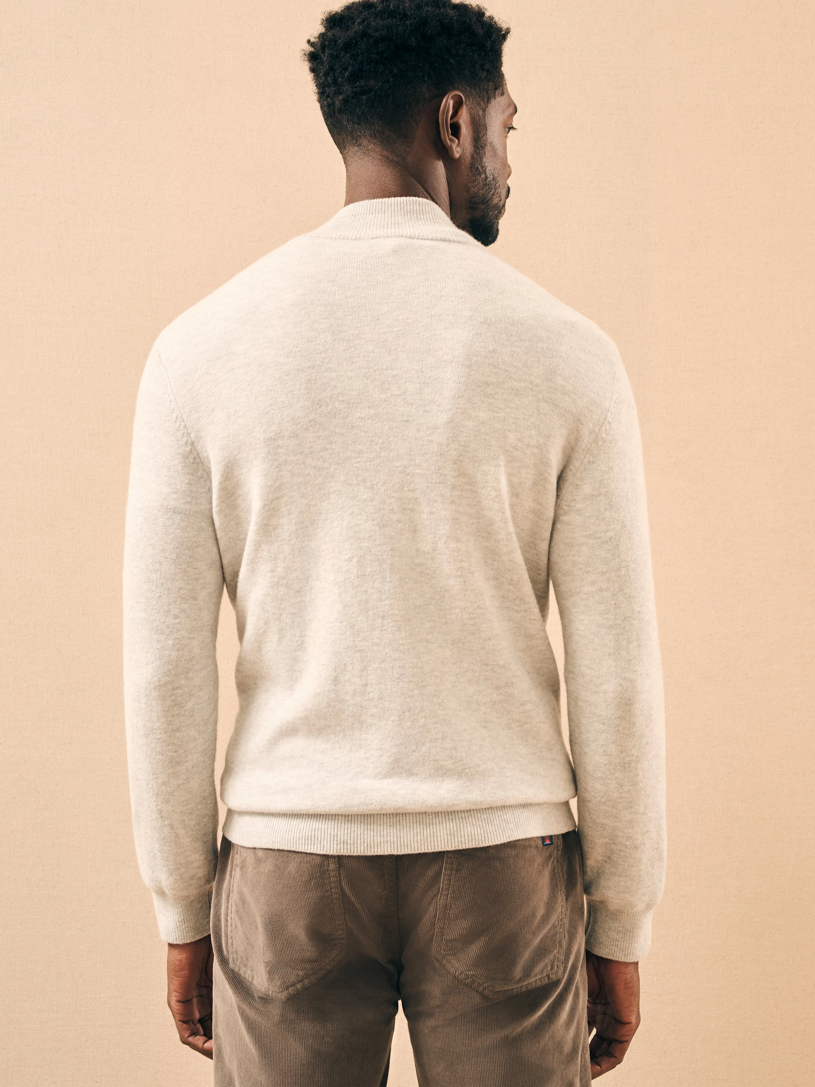 Mountain Quarter Zip Sweater - Ivory Ice Heather sold by Faherty product image thumbnail 4