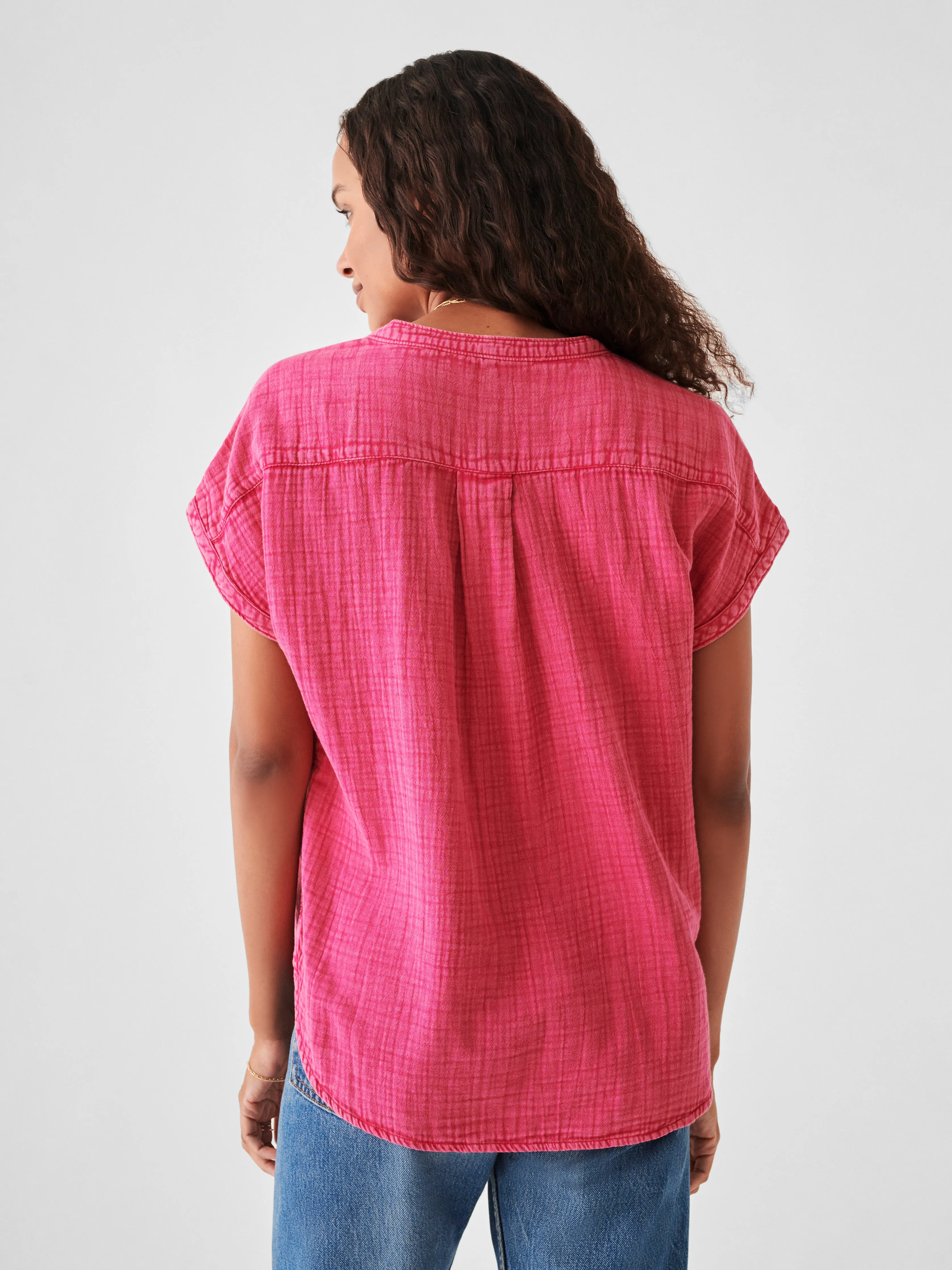 Dream Cotton Gauze Desmond Top - Granita sold by Faherty product image thumbnail 5