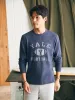 Yale Sunwashed Slub Crew - Blue Nights sold by Faherty
