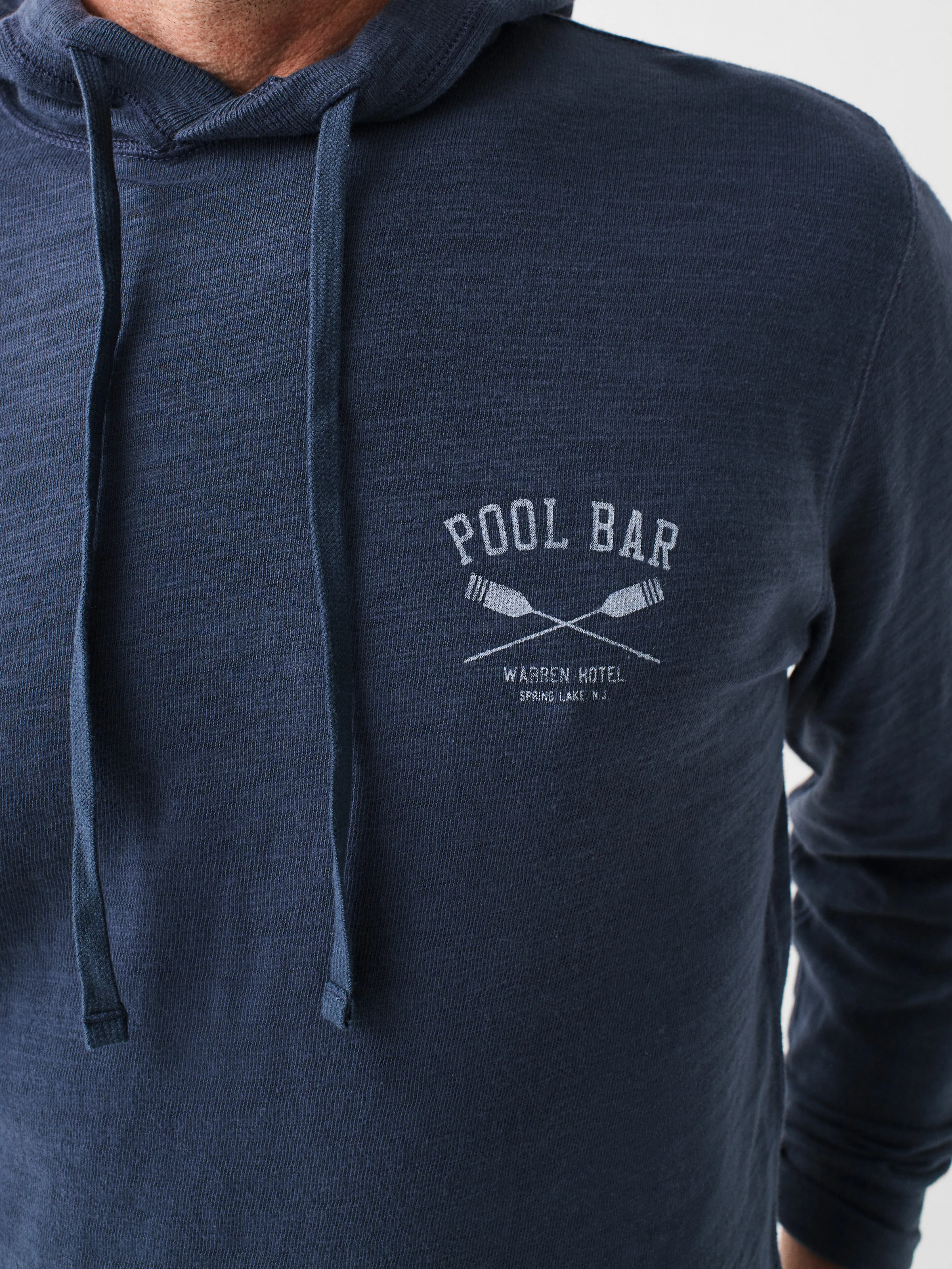 Spring Lake Heritage Slub Cotton Pool Bar Hoodie - Blue Nights sold by Faherty product image thumbnail 3