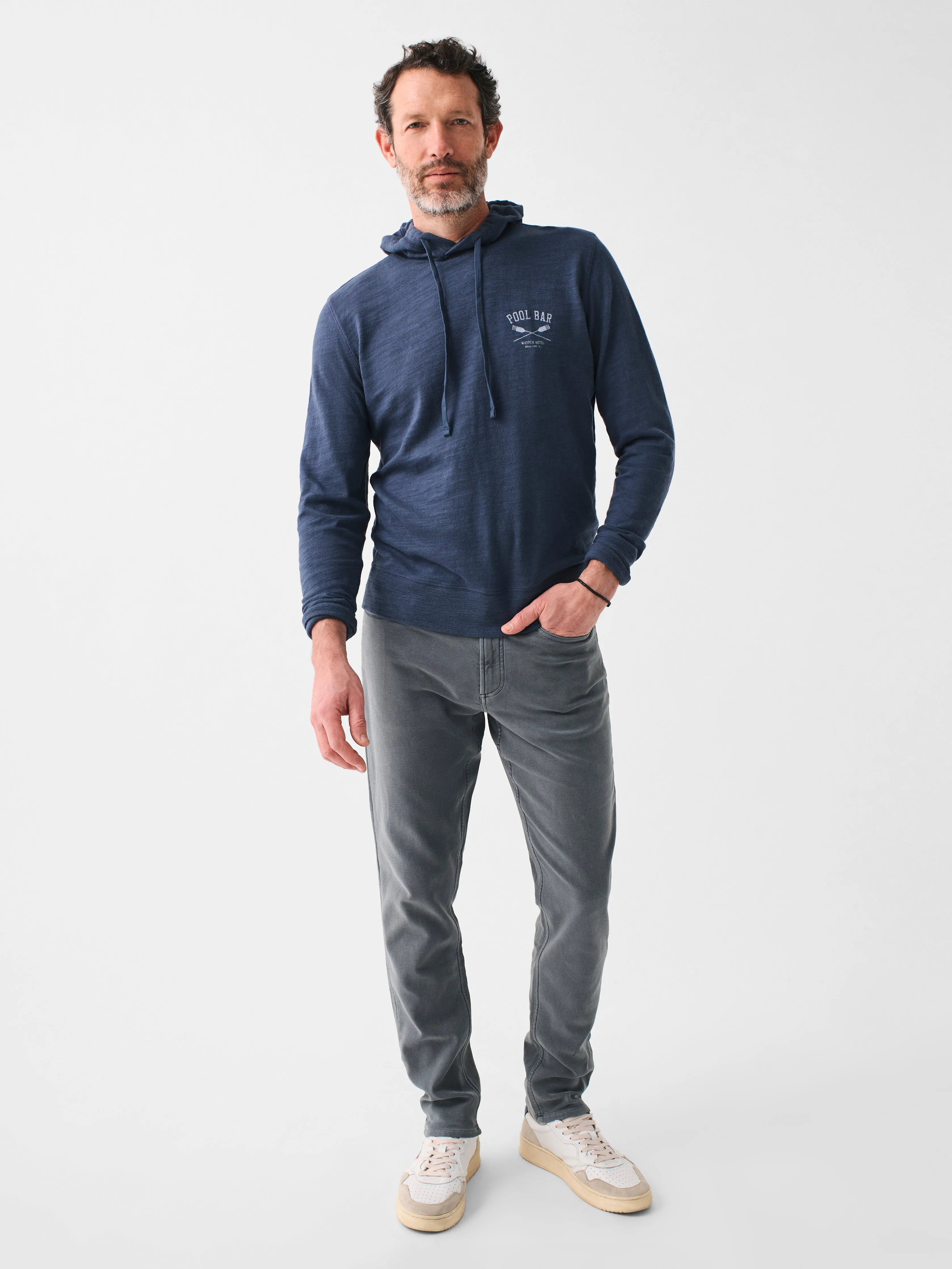 Spring Lake Heritage Slub Cotton Pool Bar Hoodie - Blue Nights sold by Faherty product image thumbnail 4