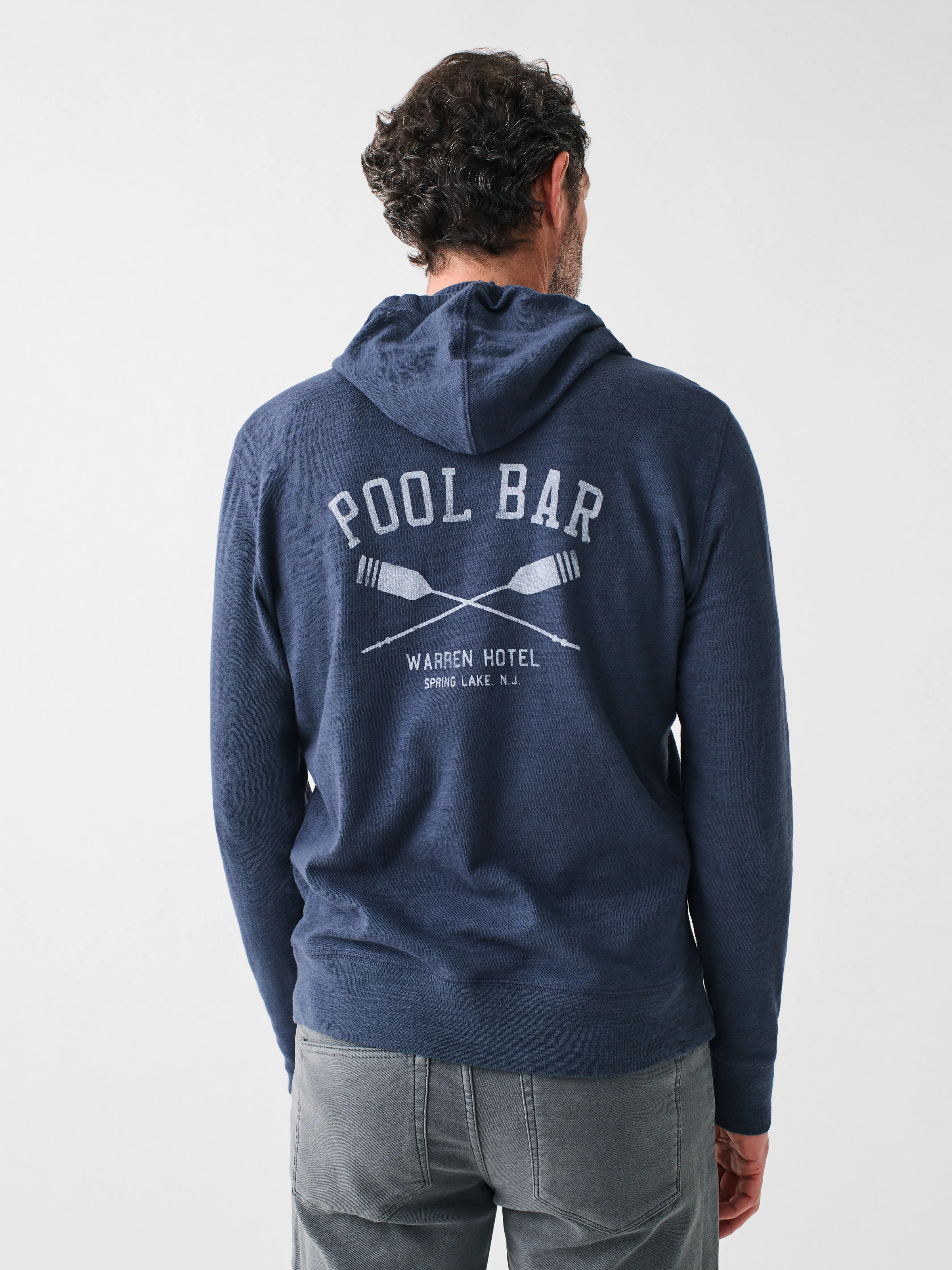 Spring Lake Heritage Slub Cotton Pool Bar Hoodie - Blue Nights sold by Faherty