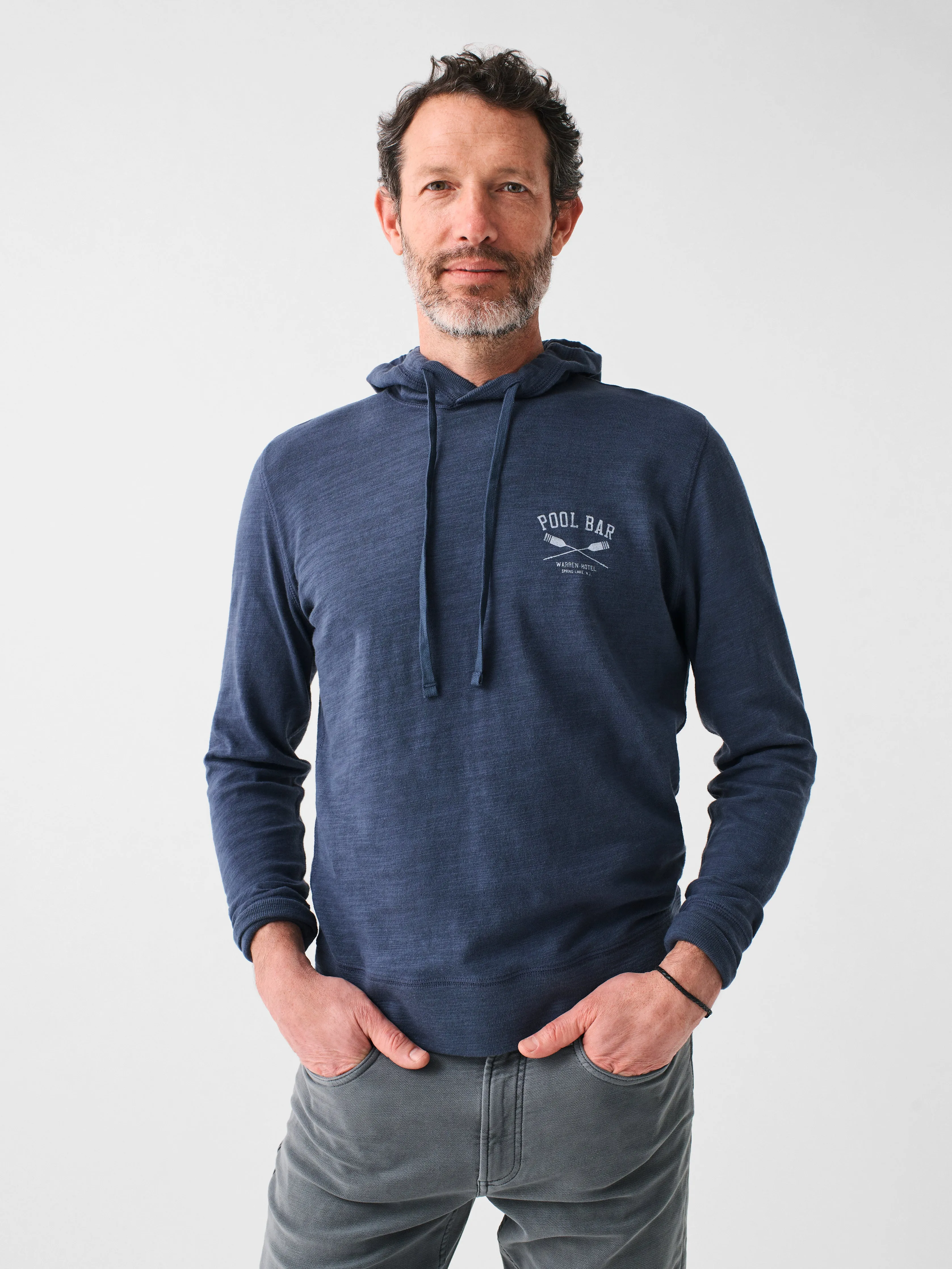 Spring Lake Heritage Slub Cotton Pool Bar Hoodie - Blue Nights sold by Faherty product image thumbnail 2
