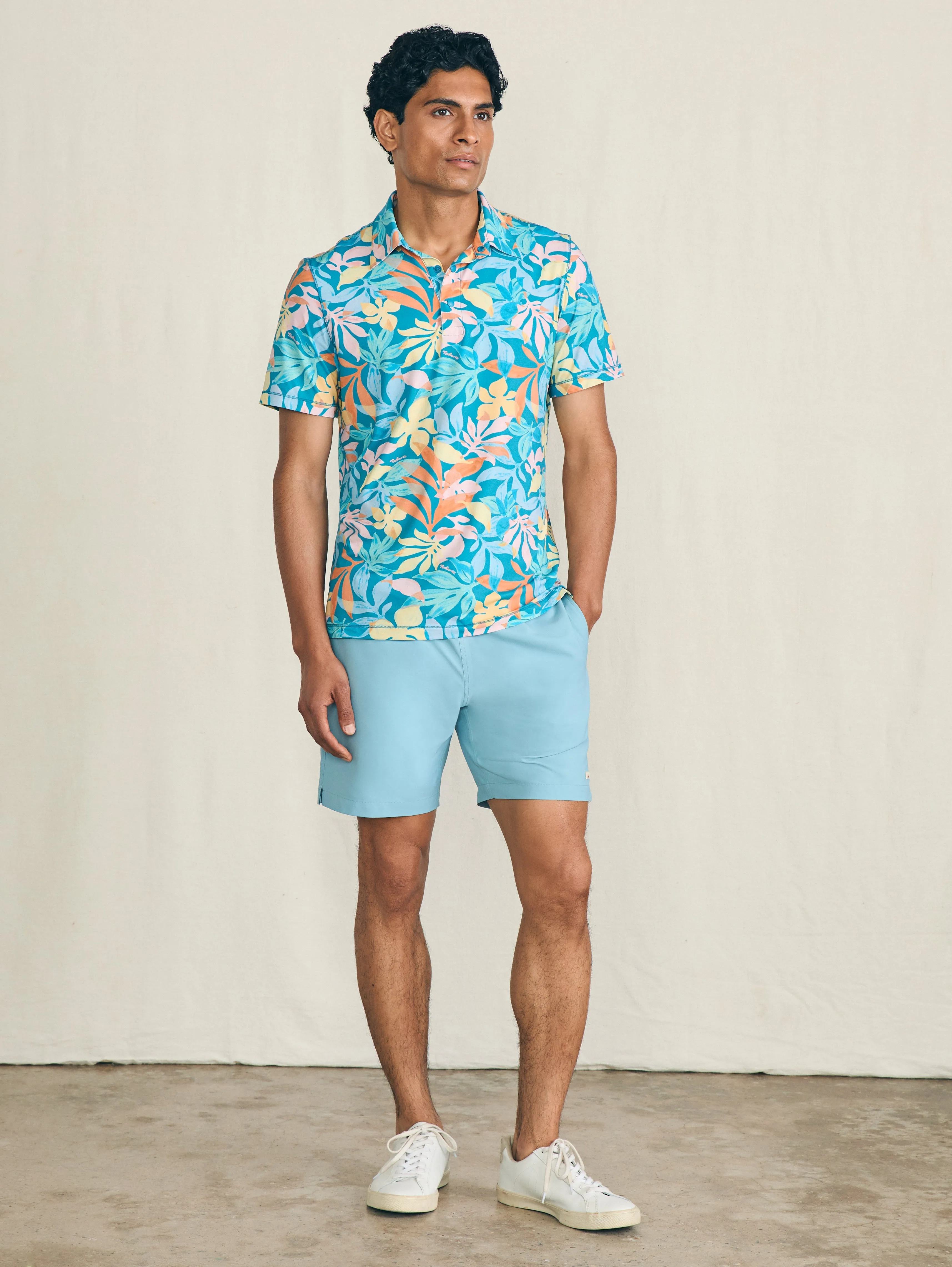 Shorelite Short-Sleeve Tech Polo - Summer Blooms sold by Faherty product image thumbnail 4