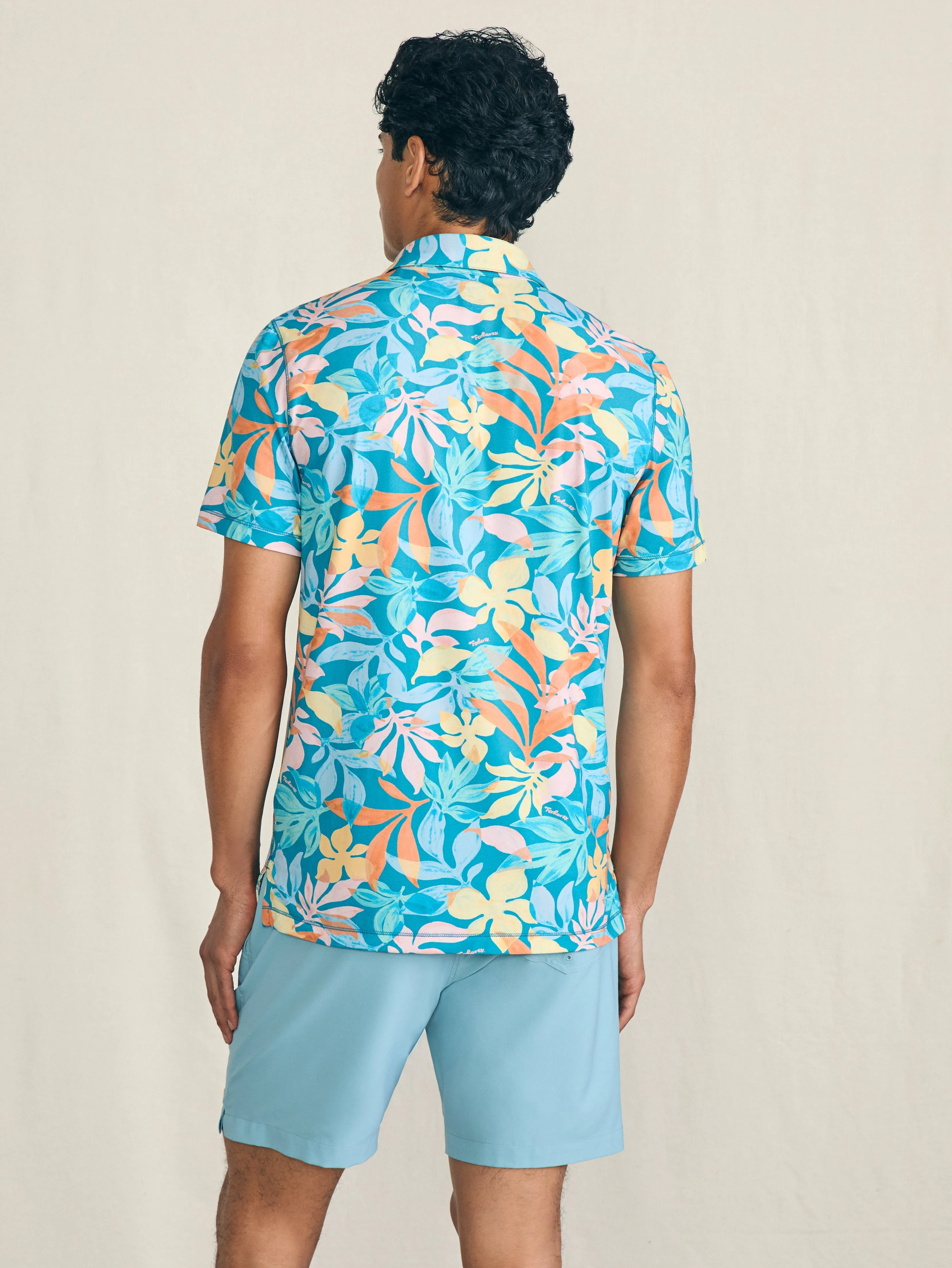Shorelite Short-Sleeve Tech Polo - Summer Blooms sold by Faherty product image thumbnail 5