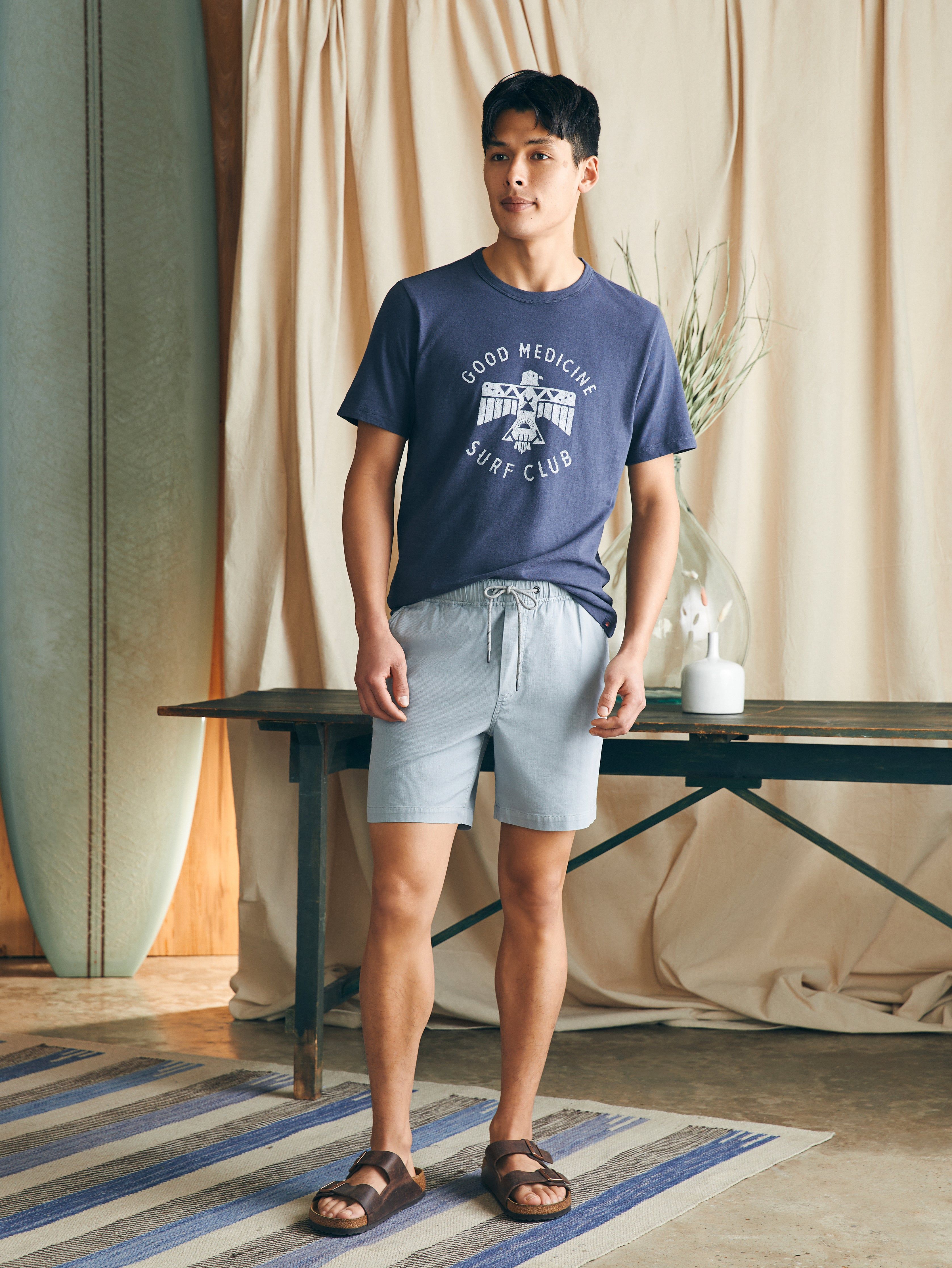 Essential Drawstring Short (6.5" Inseam) - Rocky Grey sold by Faherty product image thumbnail 3
