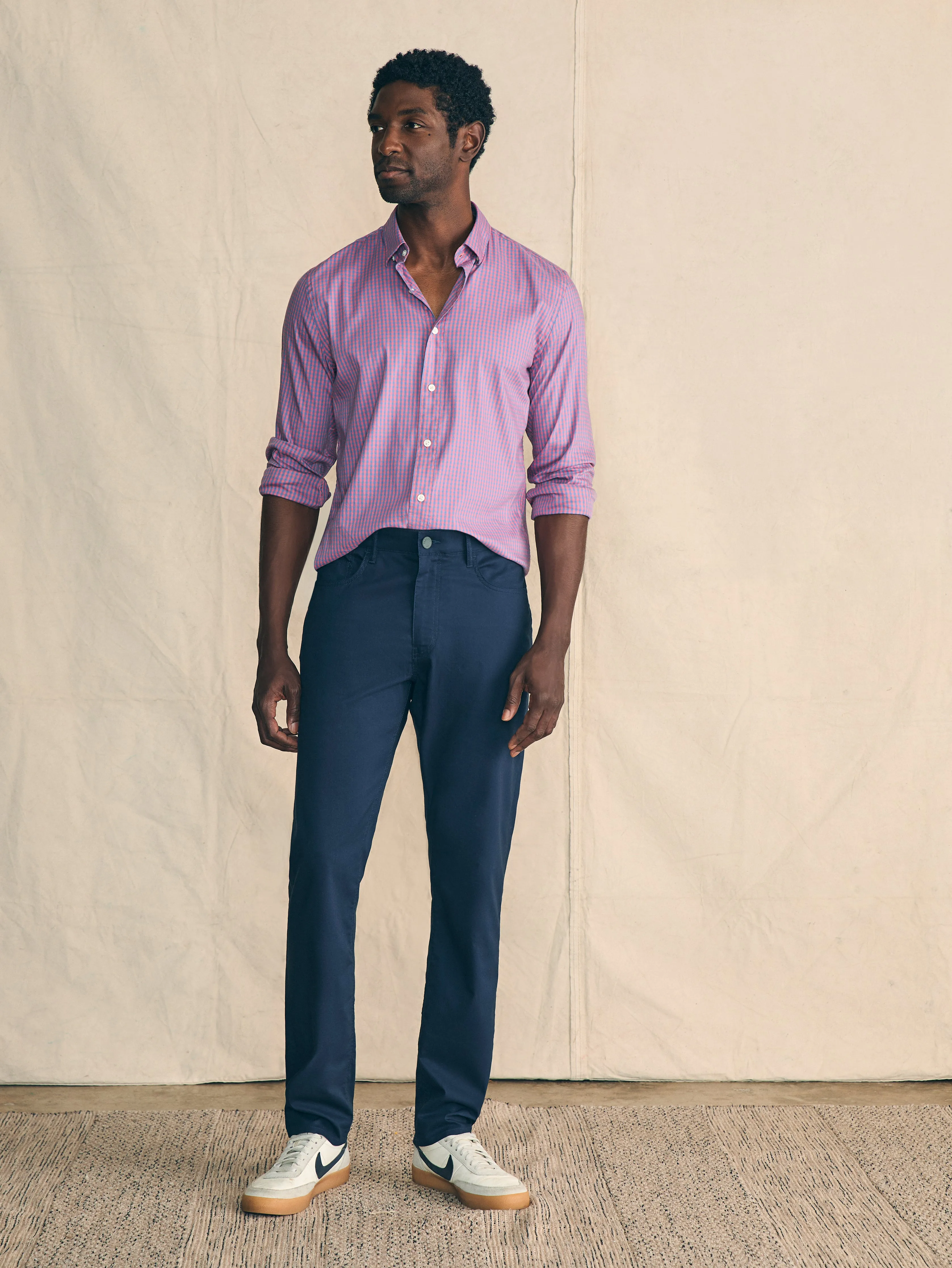 Movement™ Shirt (Tall) - Blue Rose Gingham sold by Faherty product image thumbnail 5