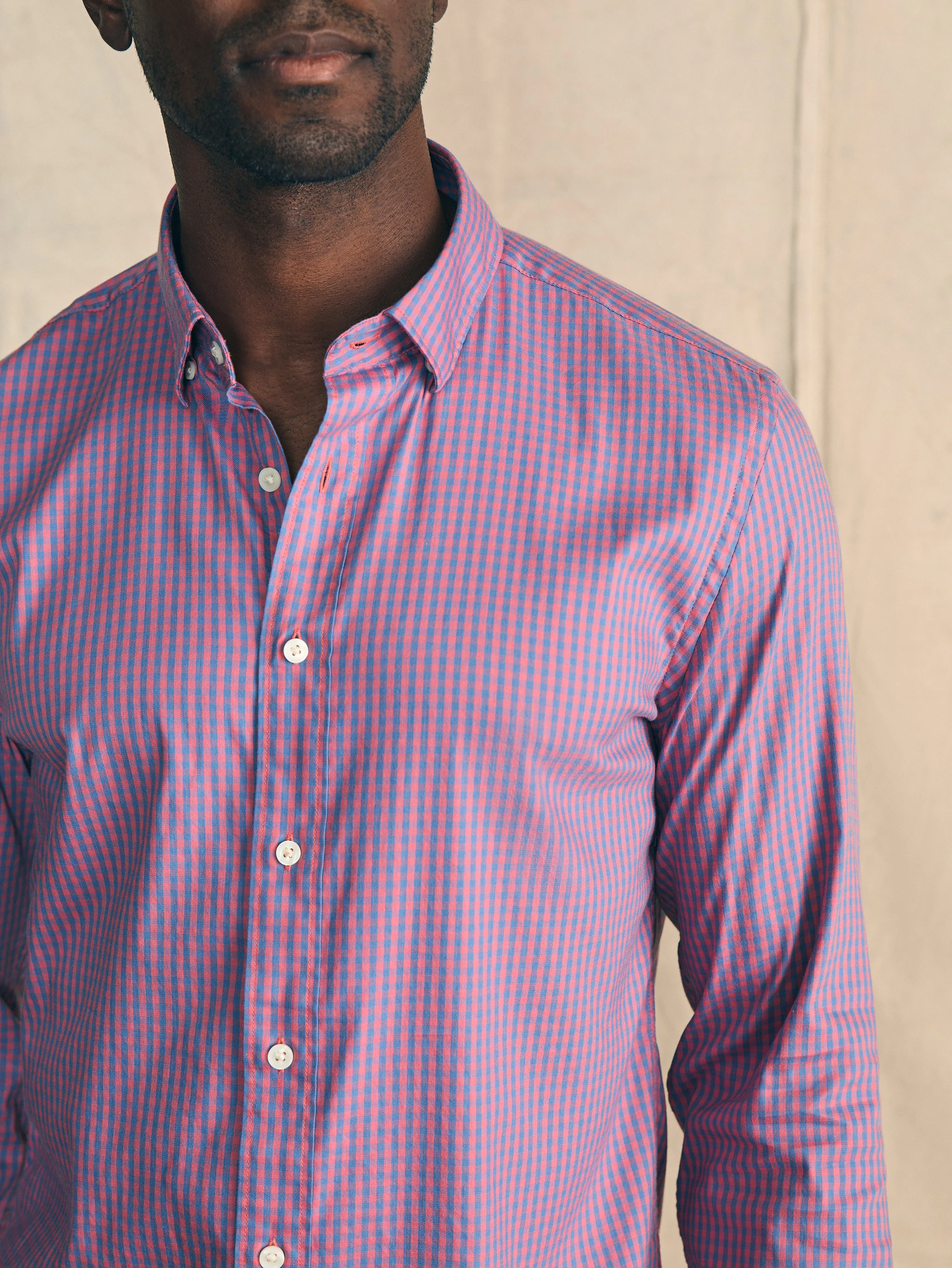 Movement™ Shirt (Tall) - Blue Rose Gingham sold by Faherty product image thumbnail 3