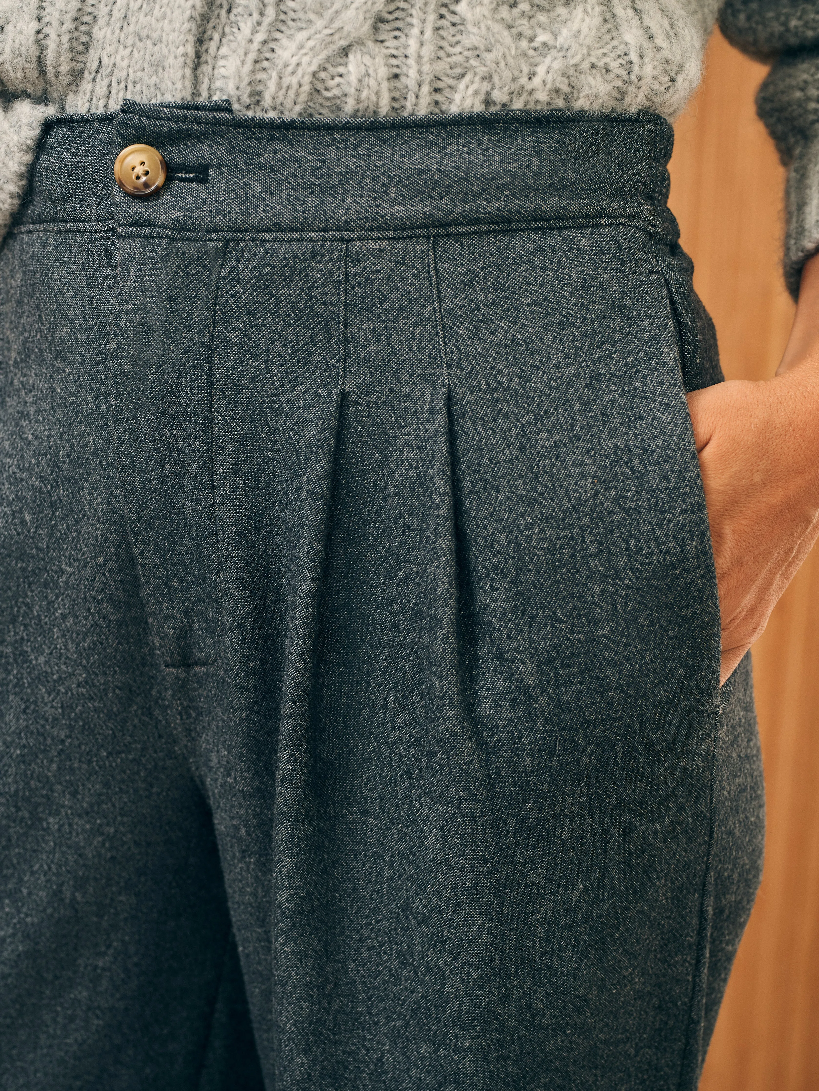 Dream Flannel Trouser - Mountain Charcoal sold by Faherty product image thumbnail 4