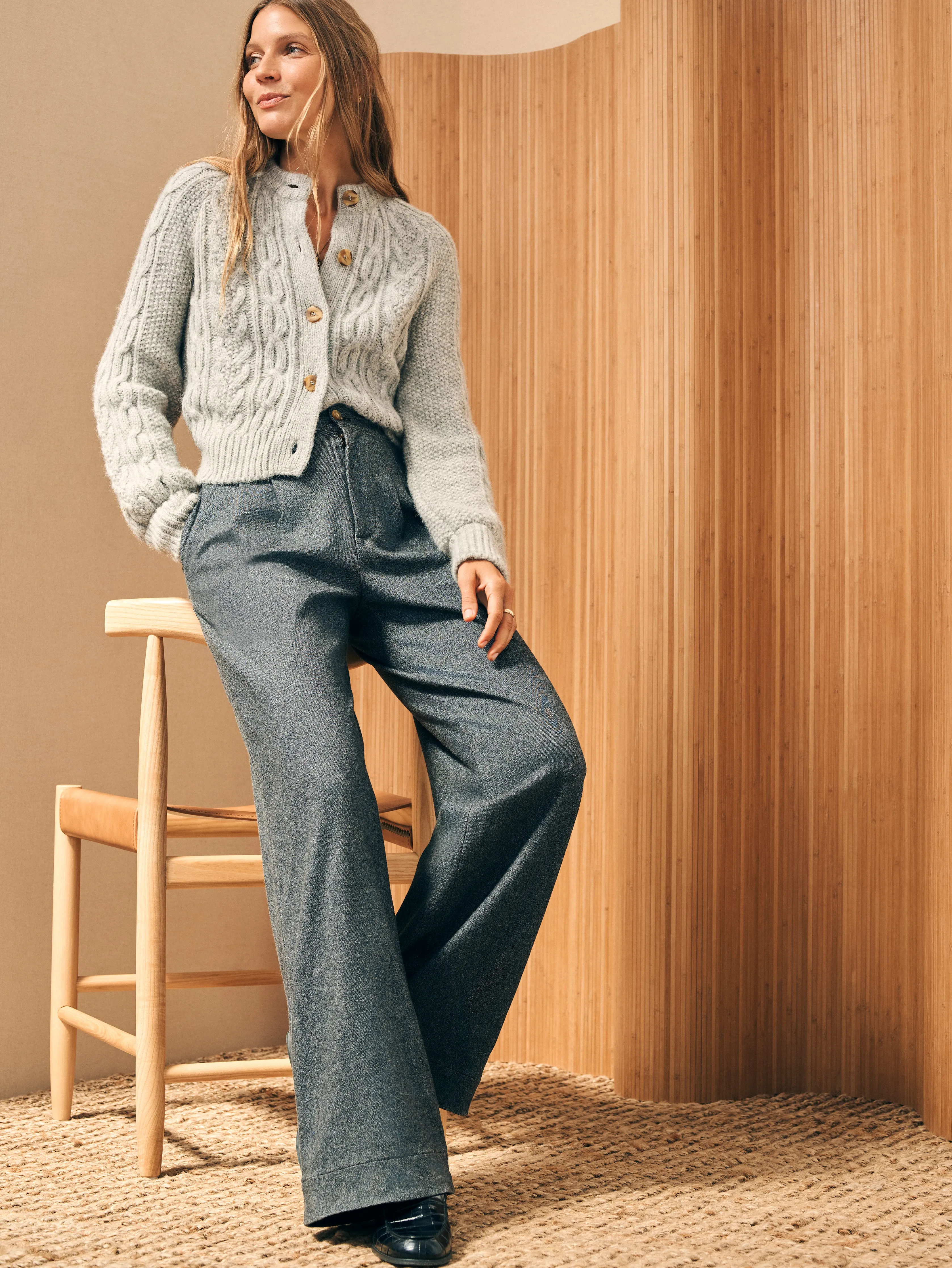 Dream Flannel Trouser - Mountain Charcoal sold by Faherty