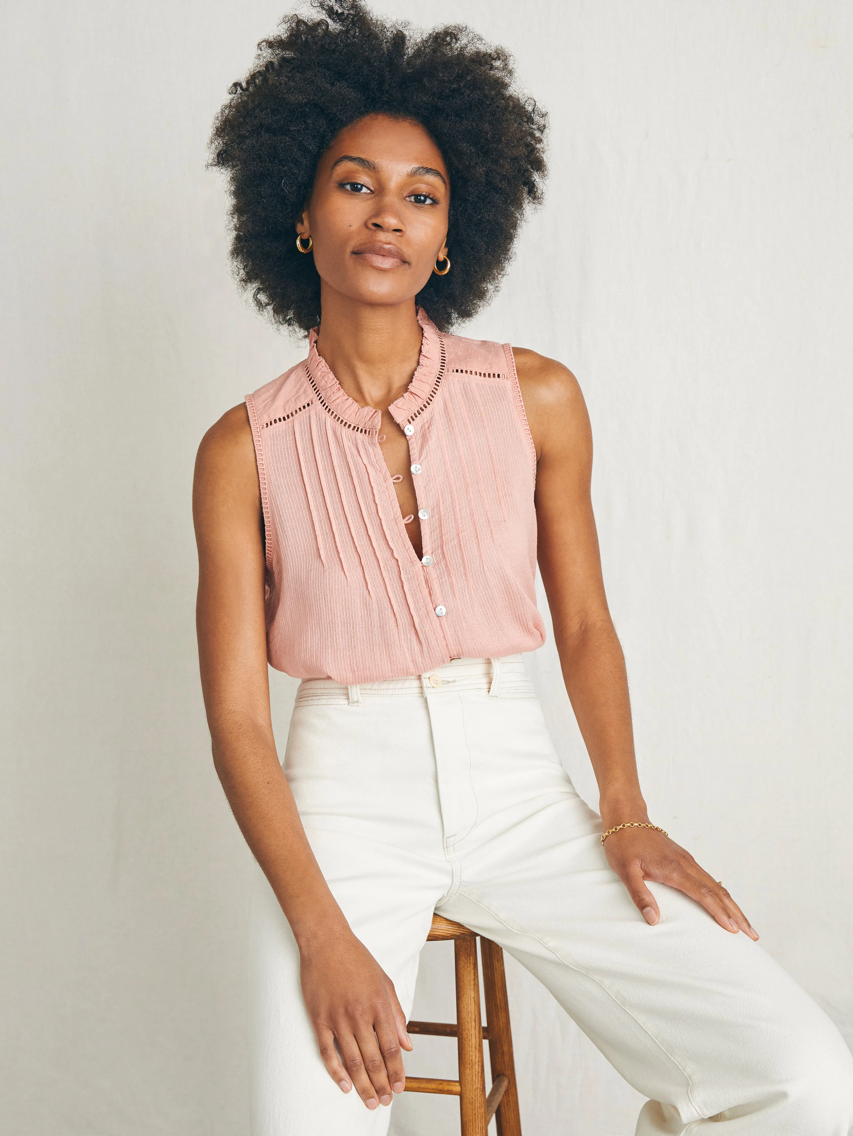 Willa Sleeveless Top - Rosette sold by Faherty