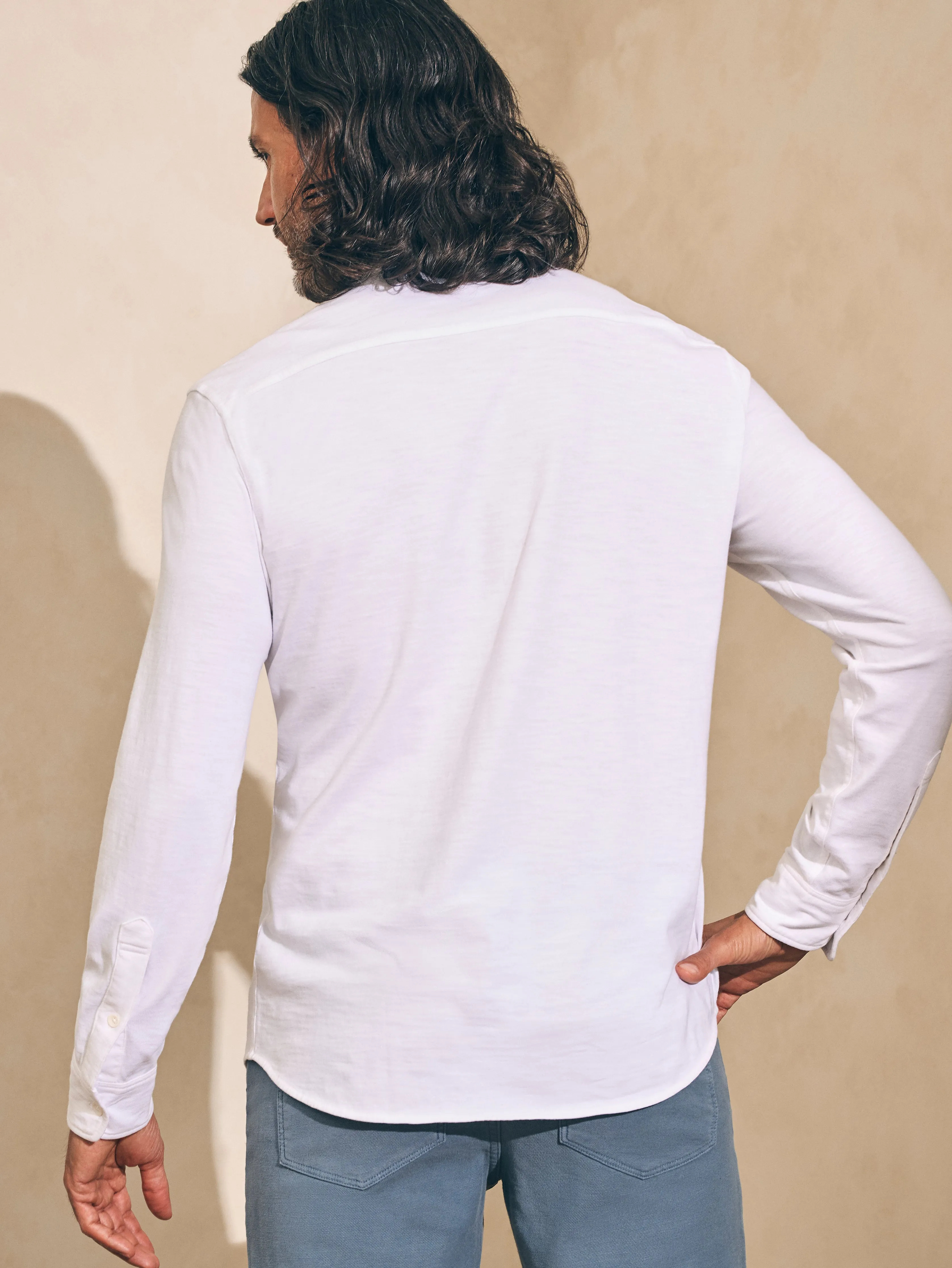 Sunwashed Knit Shirt (Single Pocket) (Tall) - White sold by Faherty product image thumbnail 4